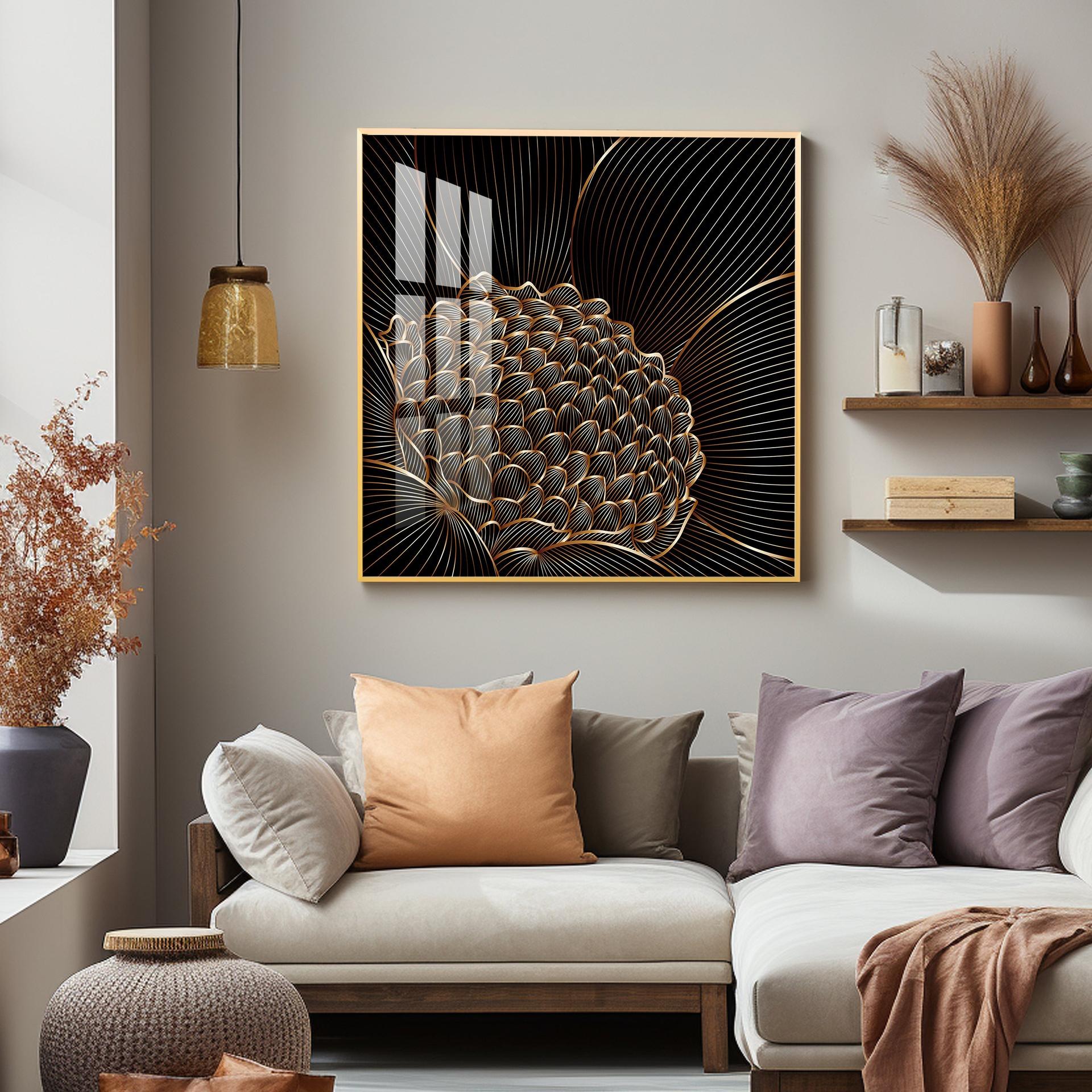 Abstract Floral Premium Acrylic Square Wall Art - Image 5