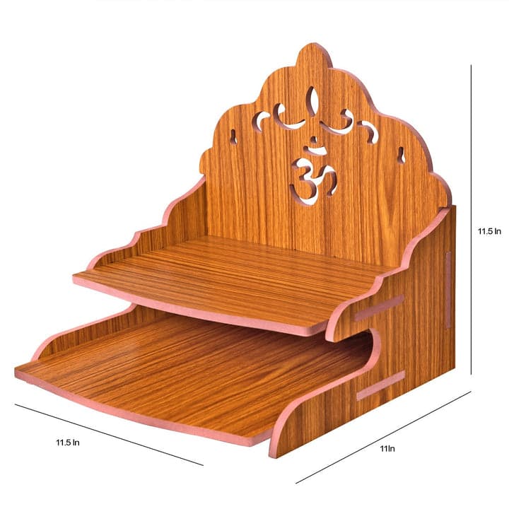 Handmade Beautiful Wooden Temple Wall Hanging And Table Top Home Temple - Image 17