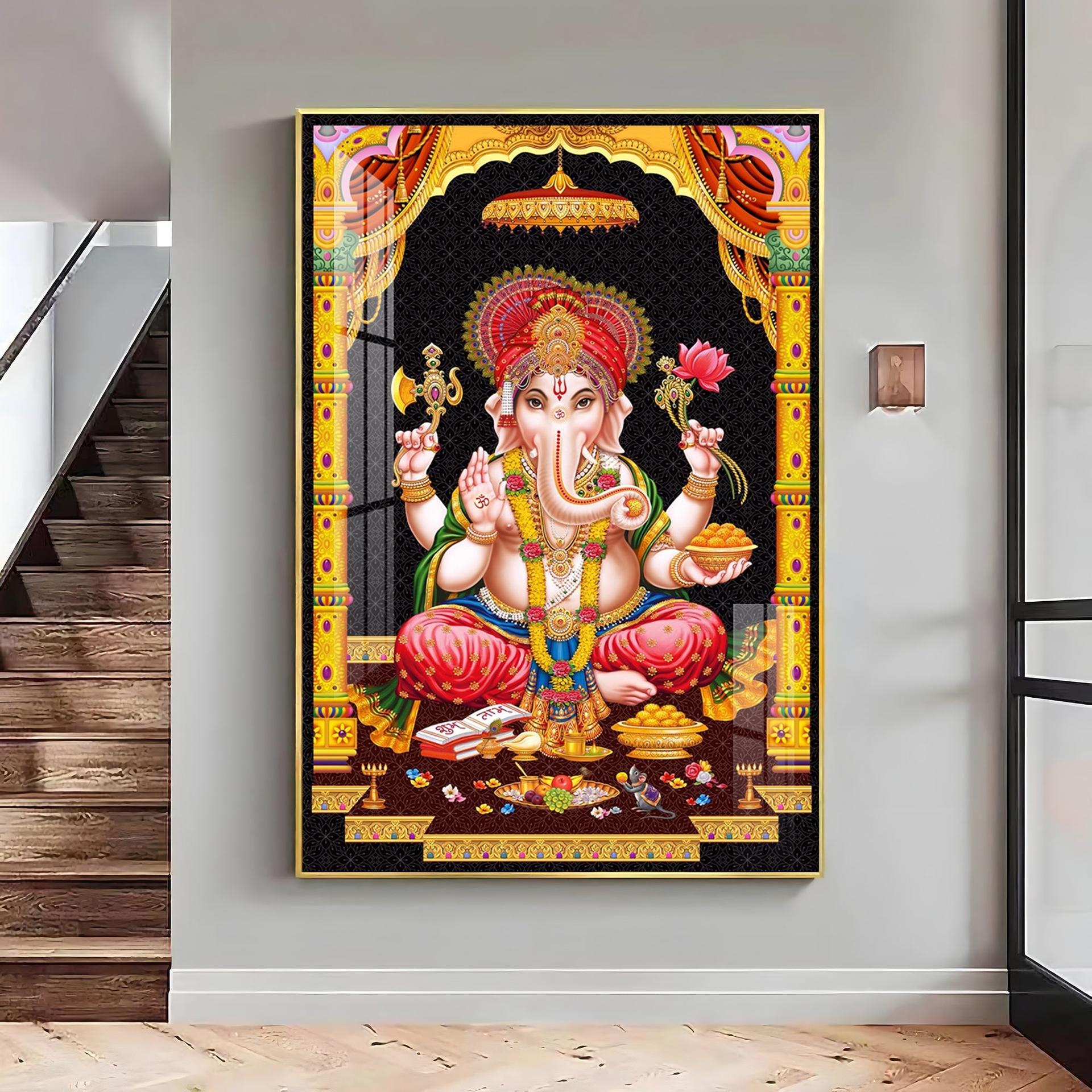Sacred Ganesha Premium Acrylic Vertical Wall Art - Image 13