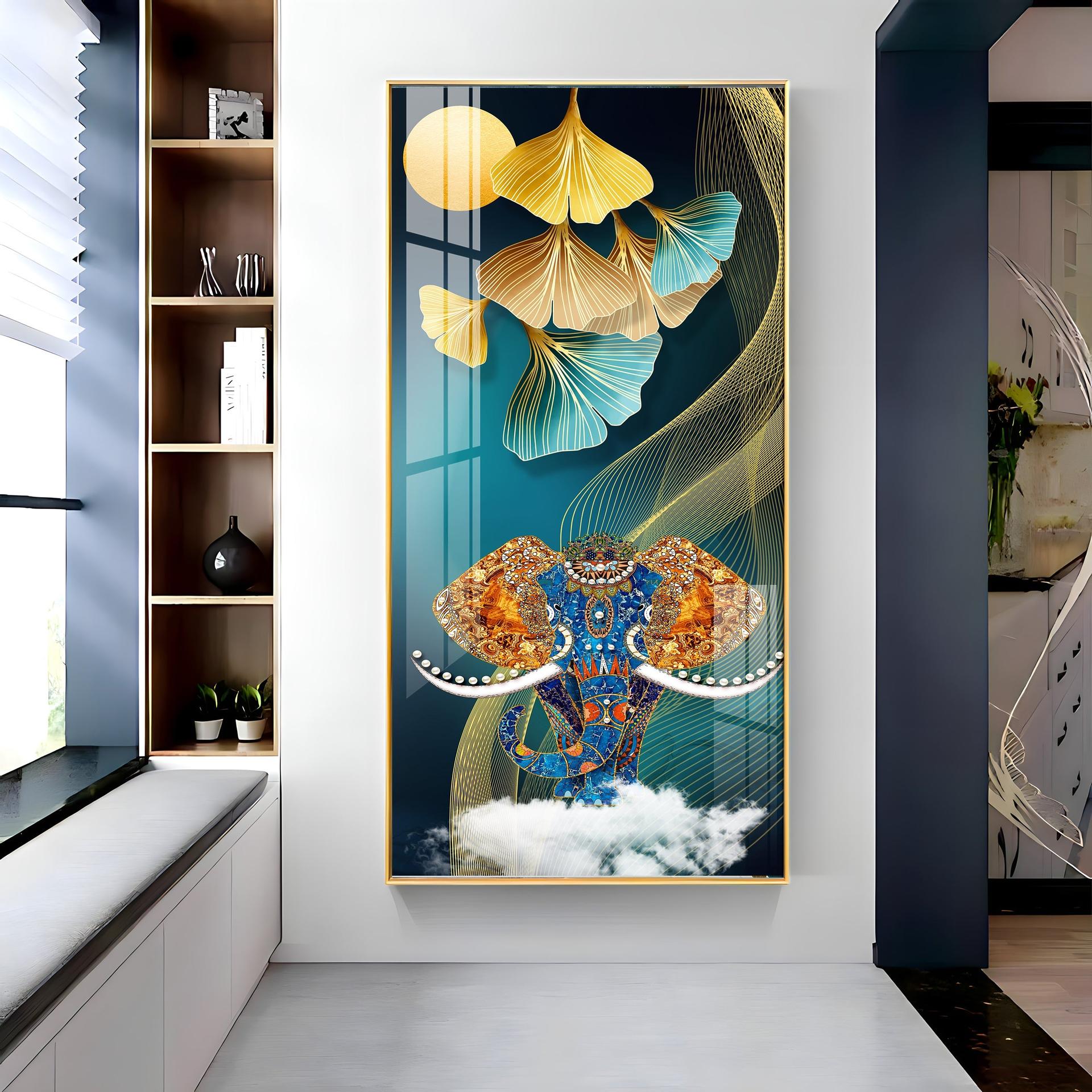 Jeweled Elephant Premium Acrylic Vertical Wall Art - Image 4