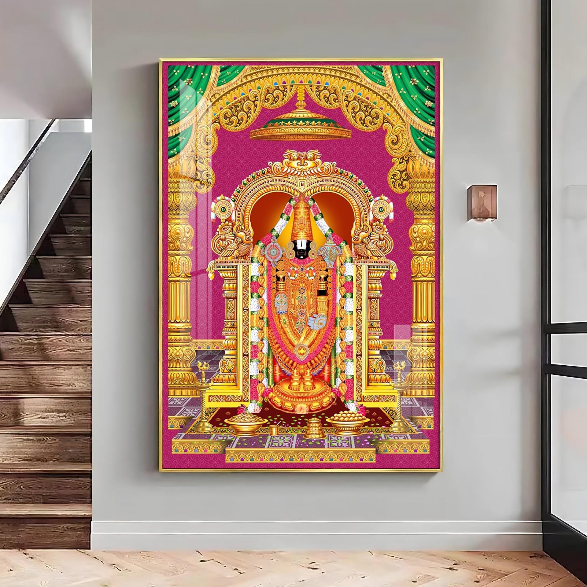 Sri Venkateswara Swamy Blessing Premium Acrylic Vertical Wall Art - Image 7