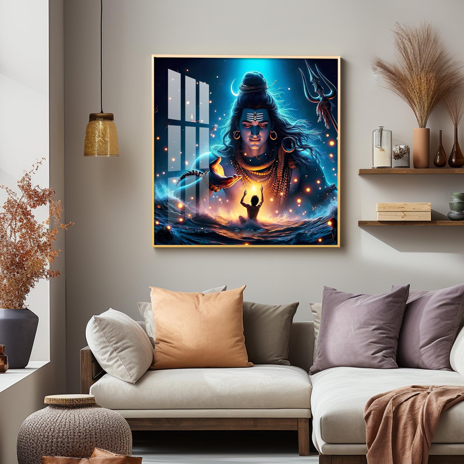 Cosmic Shiva Premium Acrylic Square Wall Art - Image 4