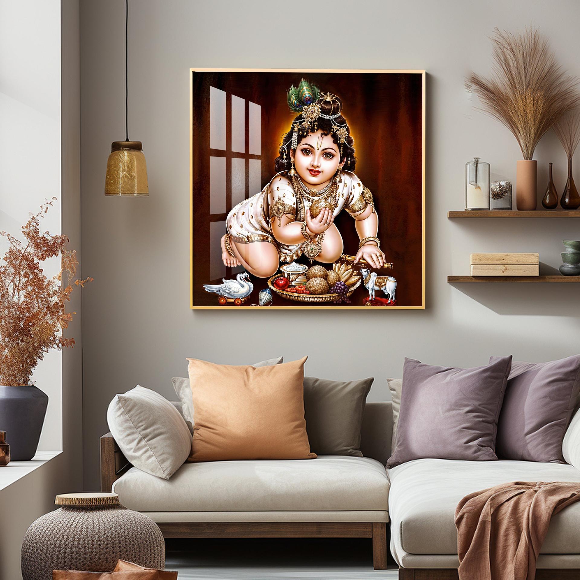 Bal Gopal Premium Acrylic Square Wall Art - Image 4