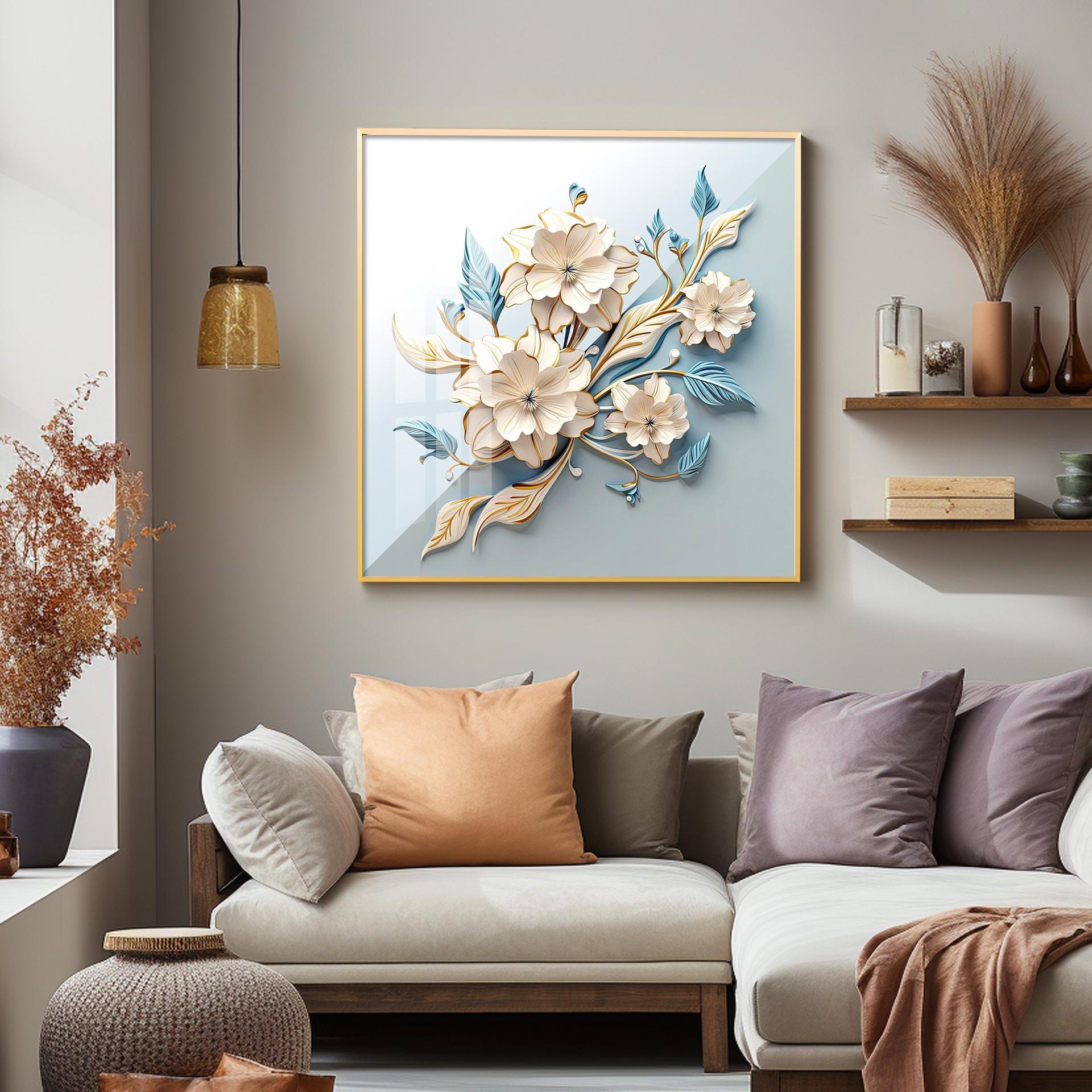 Floral Premium Acrylic Square Wall Art - Image 5