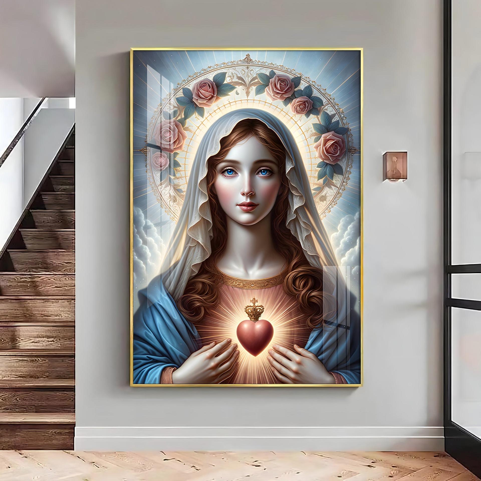 Sacred Heart Serenity Premium Acrylic Vertical Wall Art - Image 3