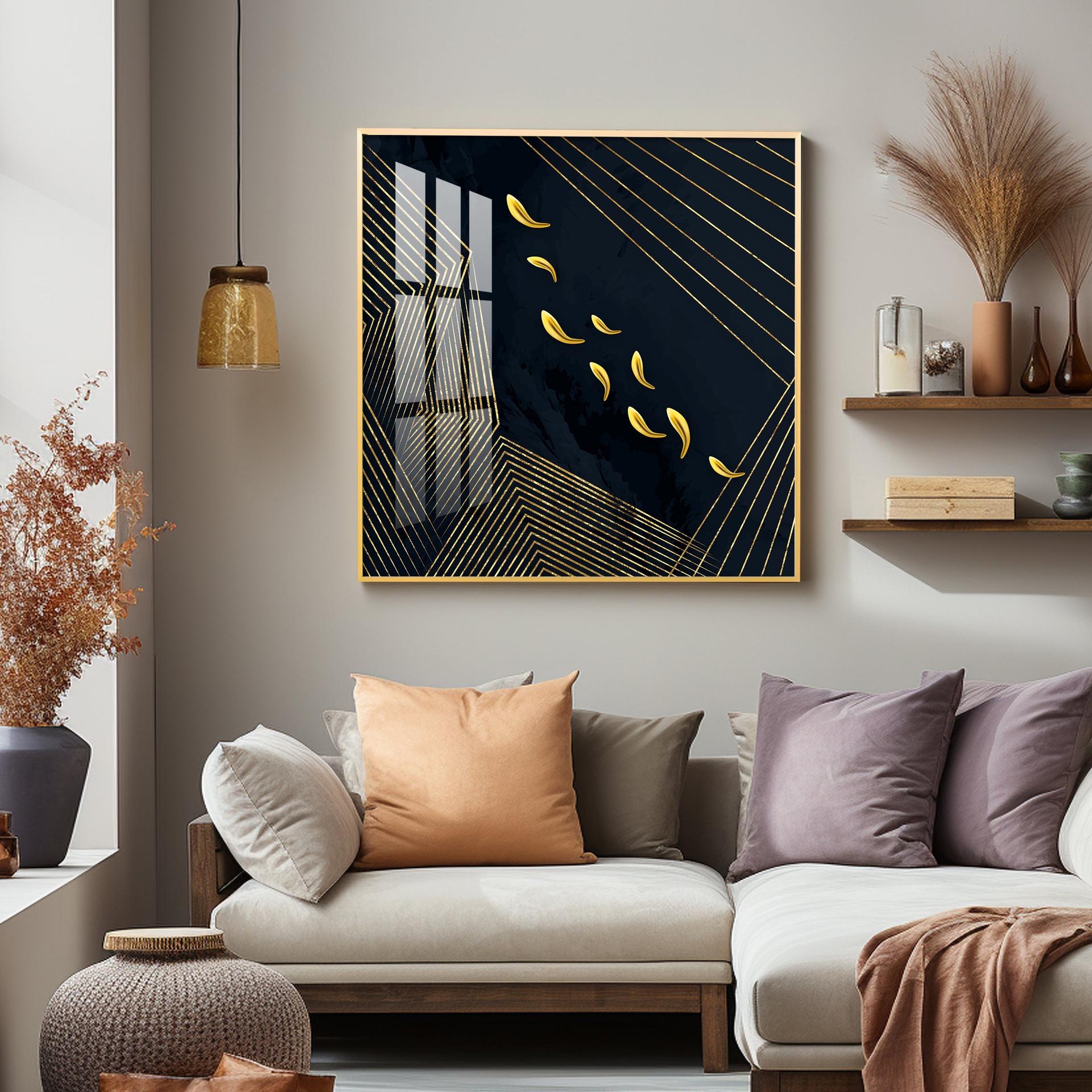 Gold Foil Goldfish Premium Acrylic Square Wall Art - Image 14