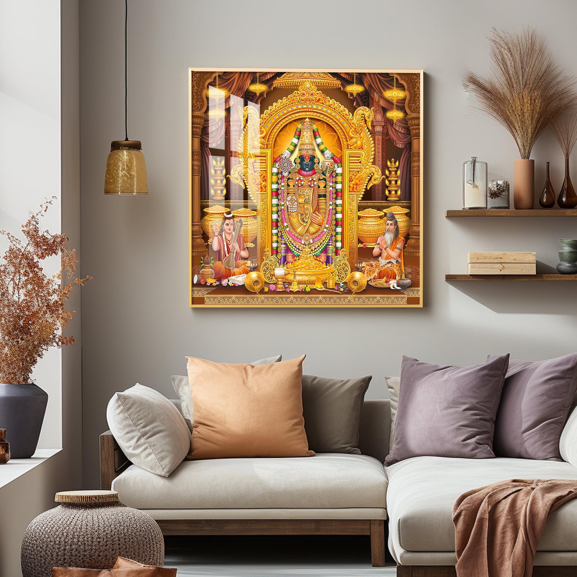 Venkateswara Maharaj Premium Acrylic Square Wall Art - Image 4