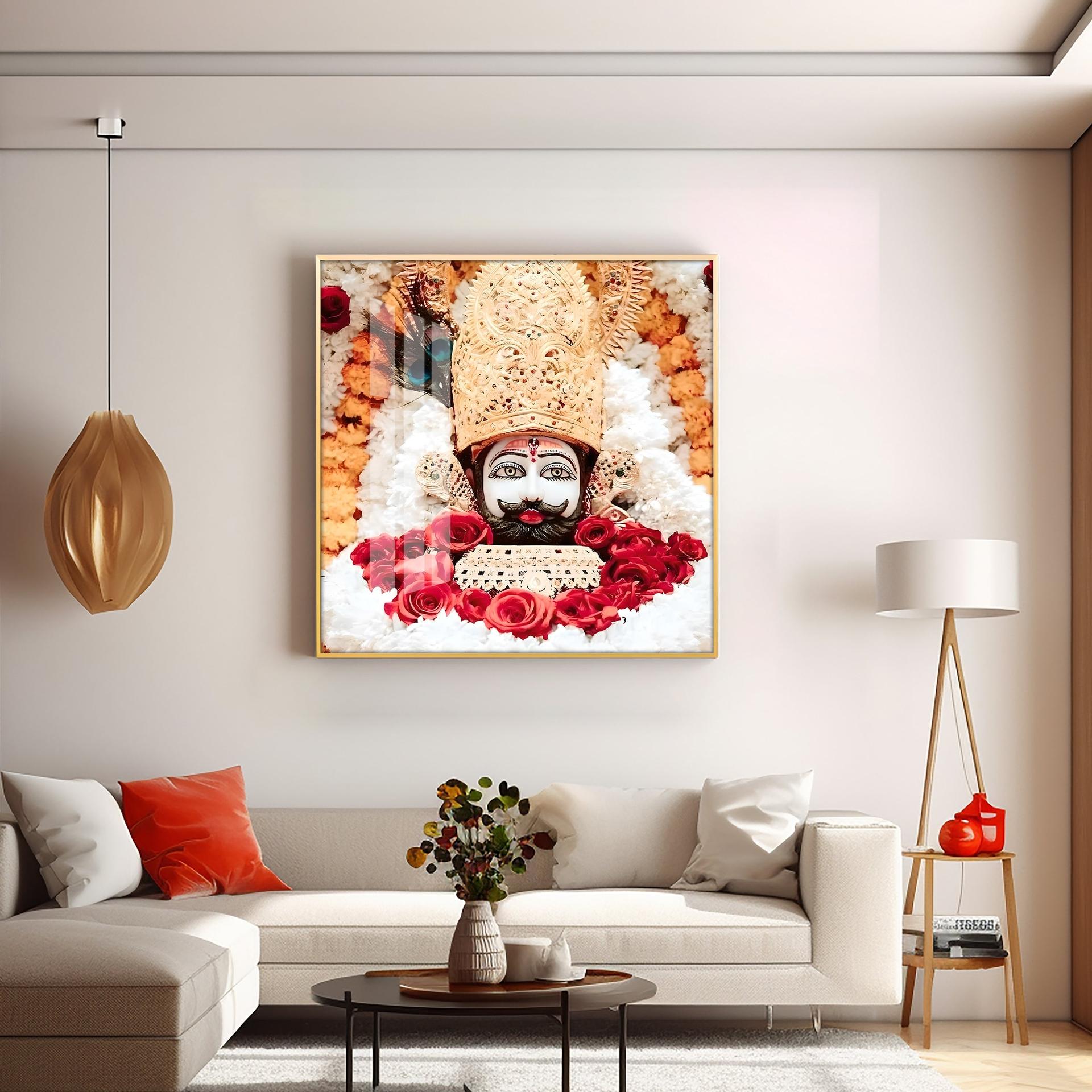 Lord Khatu Shyam Premium Acrylic Square Wall Art - Image 5