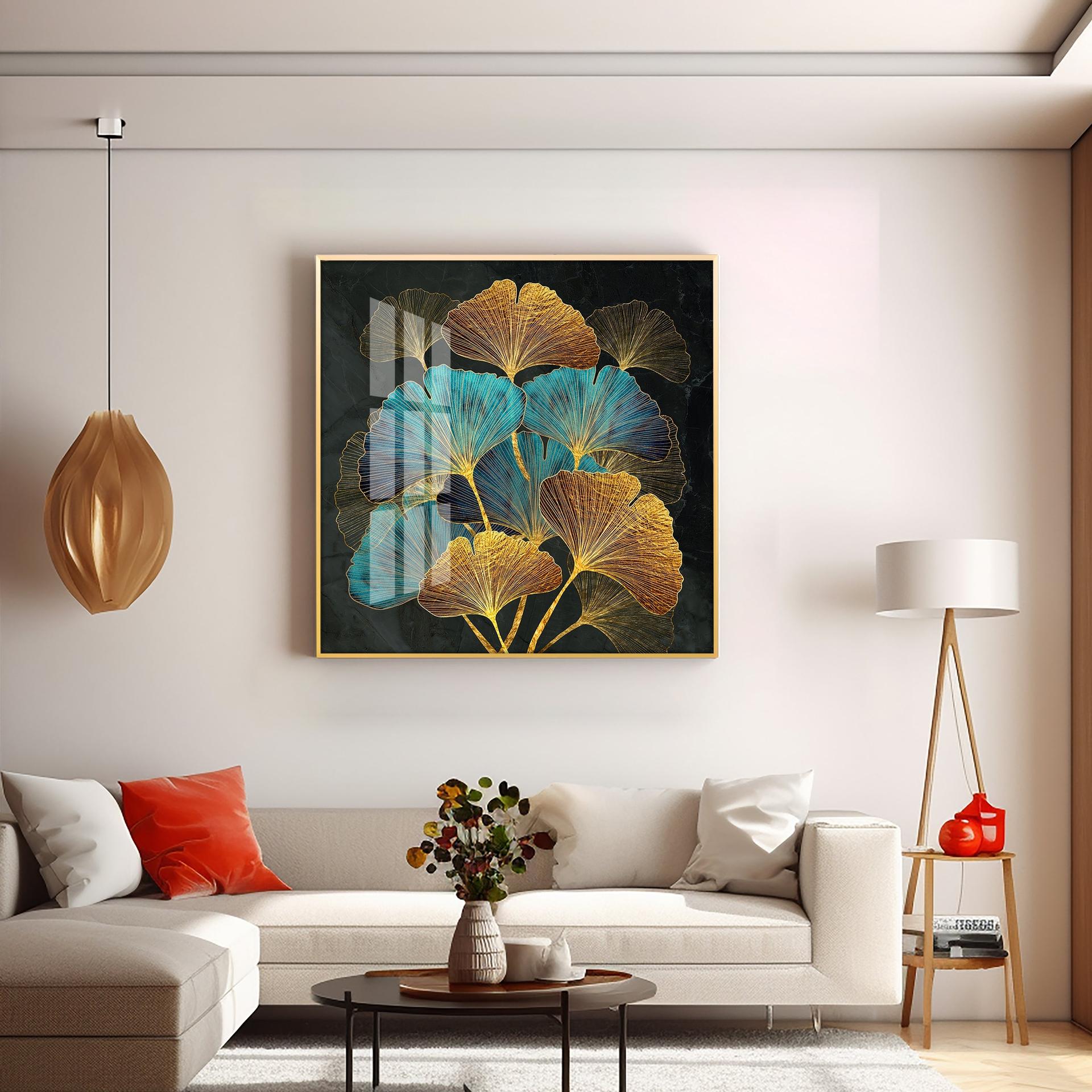 Auspicious Ginkgo Leaf Premium Acrylic Square Wall Art - Image 5