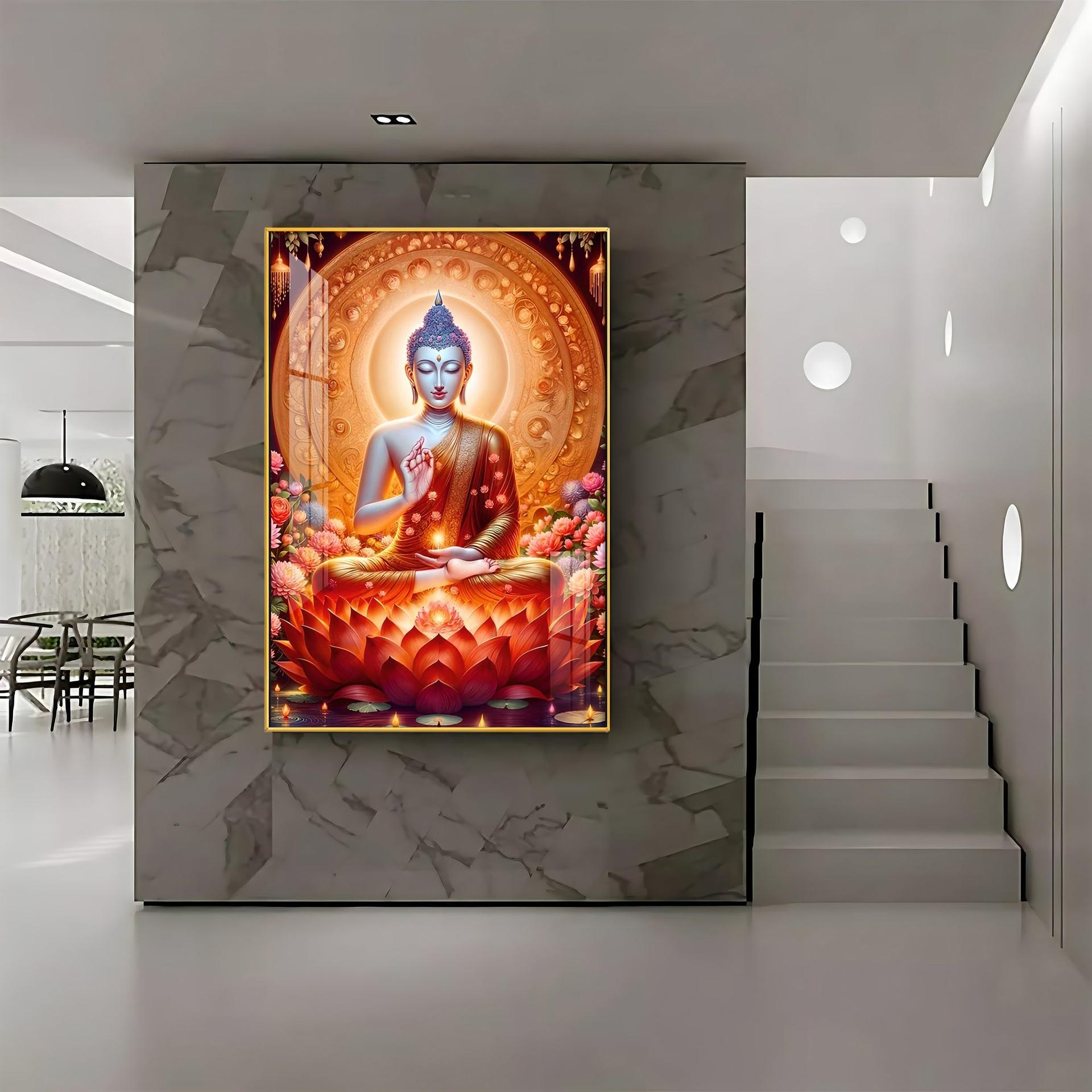 Peaceful Buddha Premium Acrylic Vertical Wall Art - Image 5