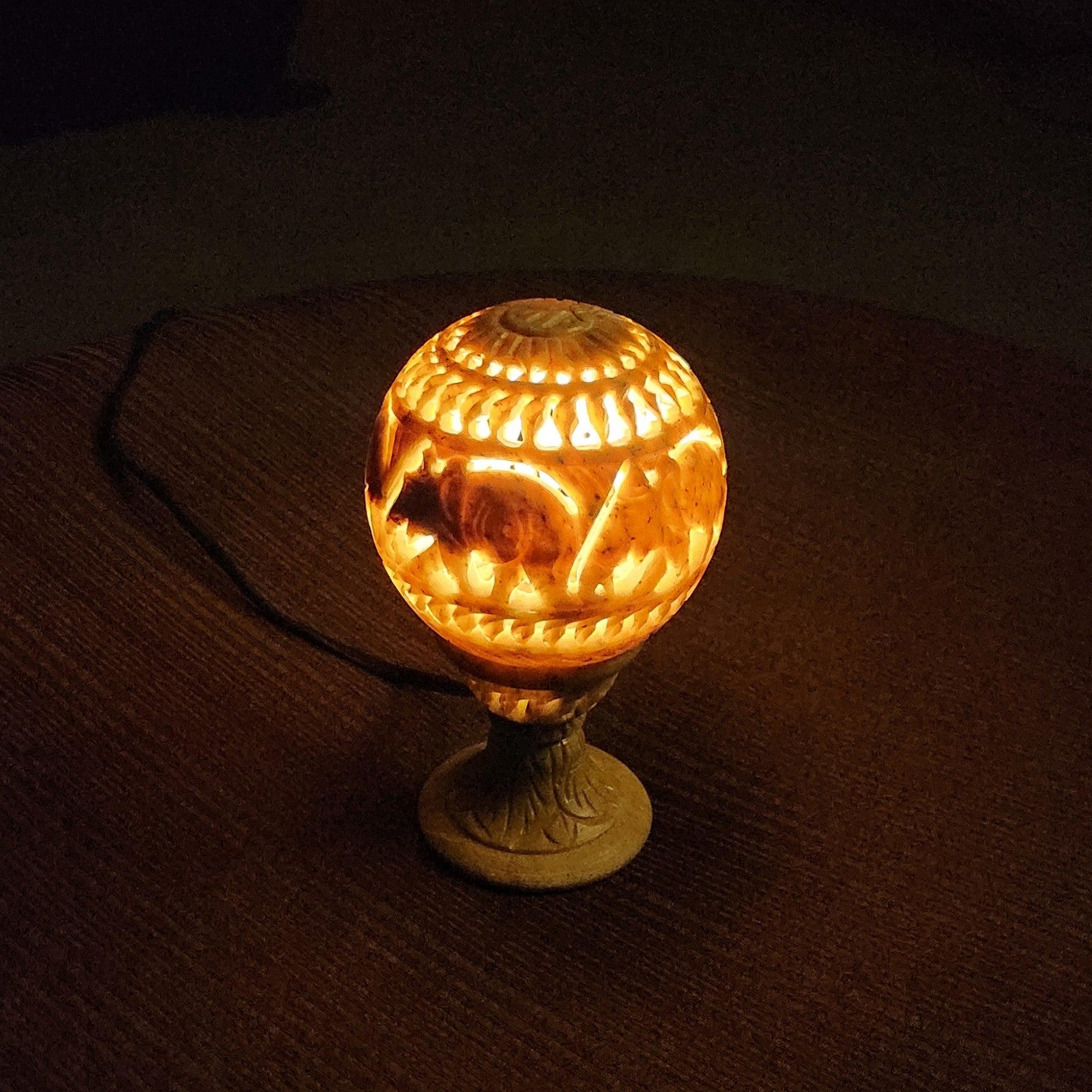 Hand-Carved Stone Lamps - Image 11