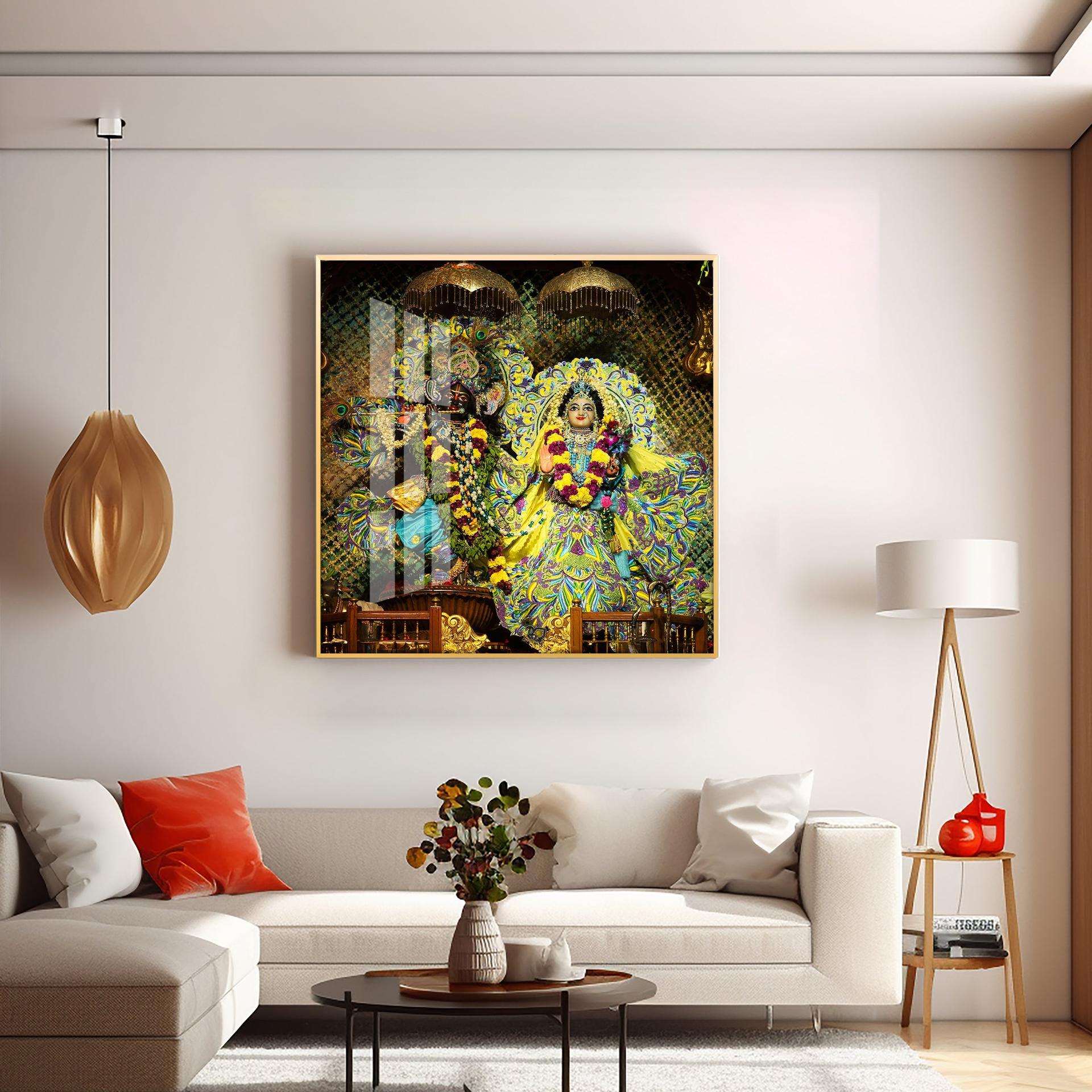Radha Krishna Premium Acrylic Square Wall Art - Image 6