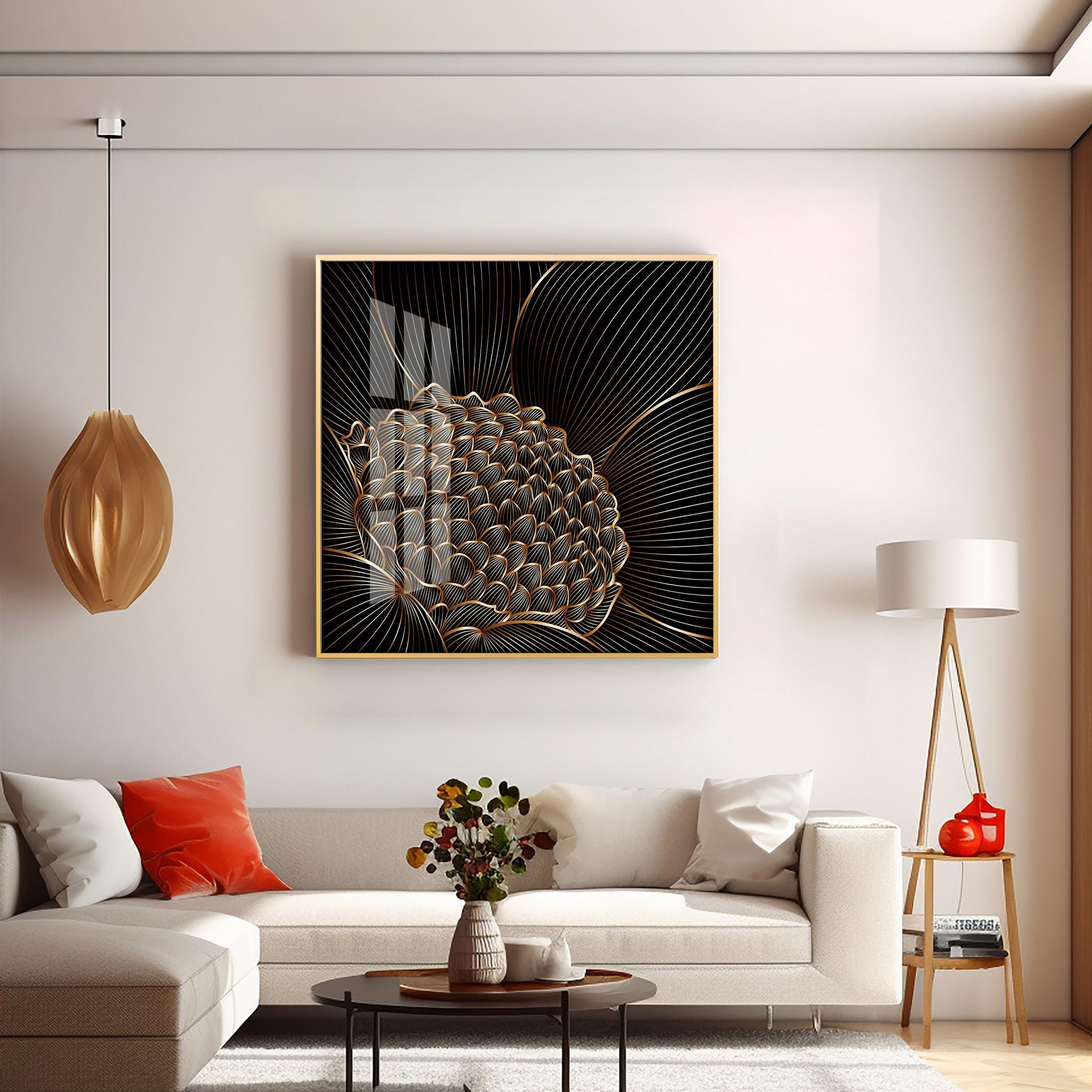 Abstract Floral Premium Acrylic Square Wall Art - Image 6