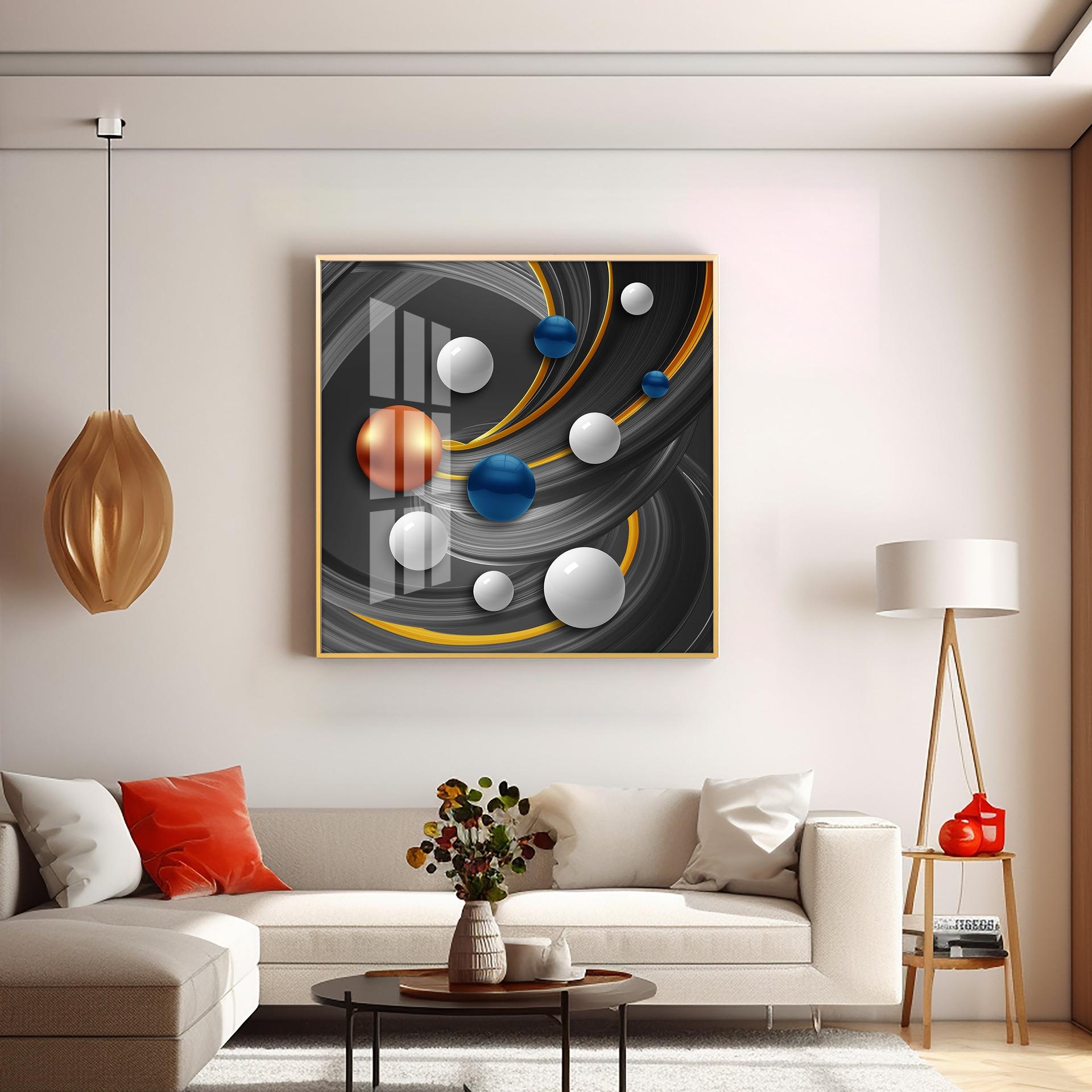 Colorful Circles Premium Acrylic Square Wall Art - Image 5