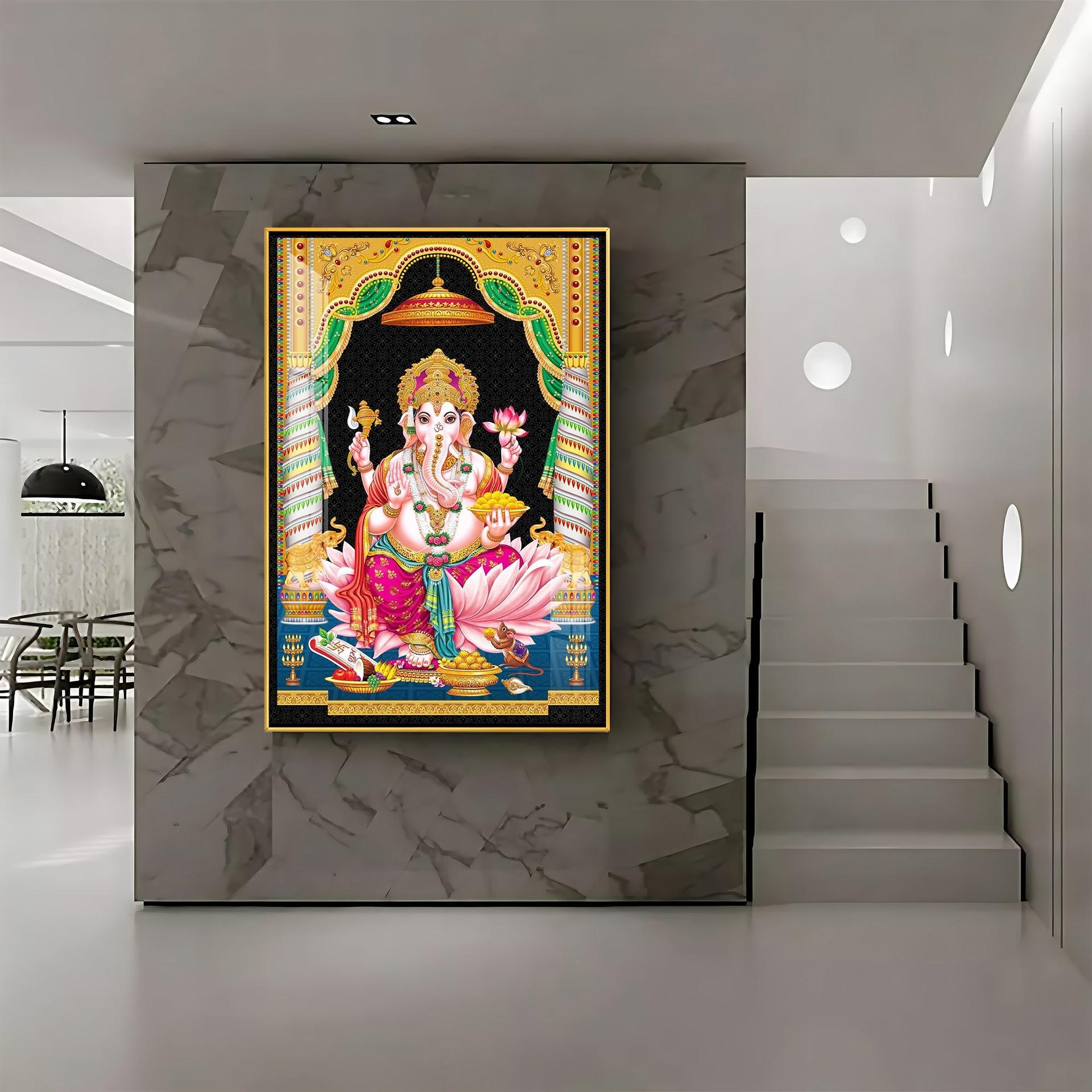 Divine Ganesh Serenity Premium Acrylic Vertical Wall Art - Image 7