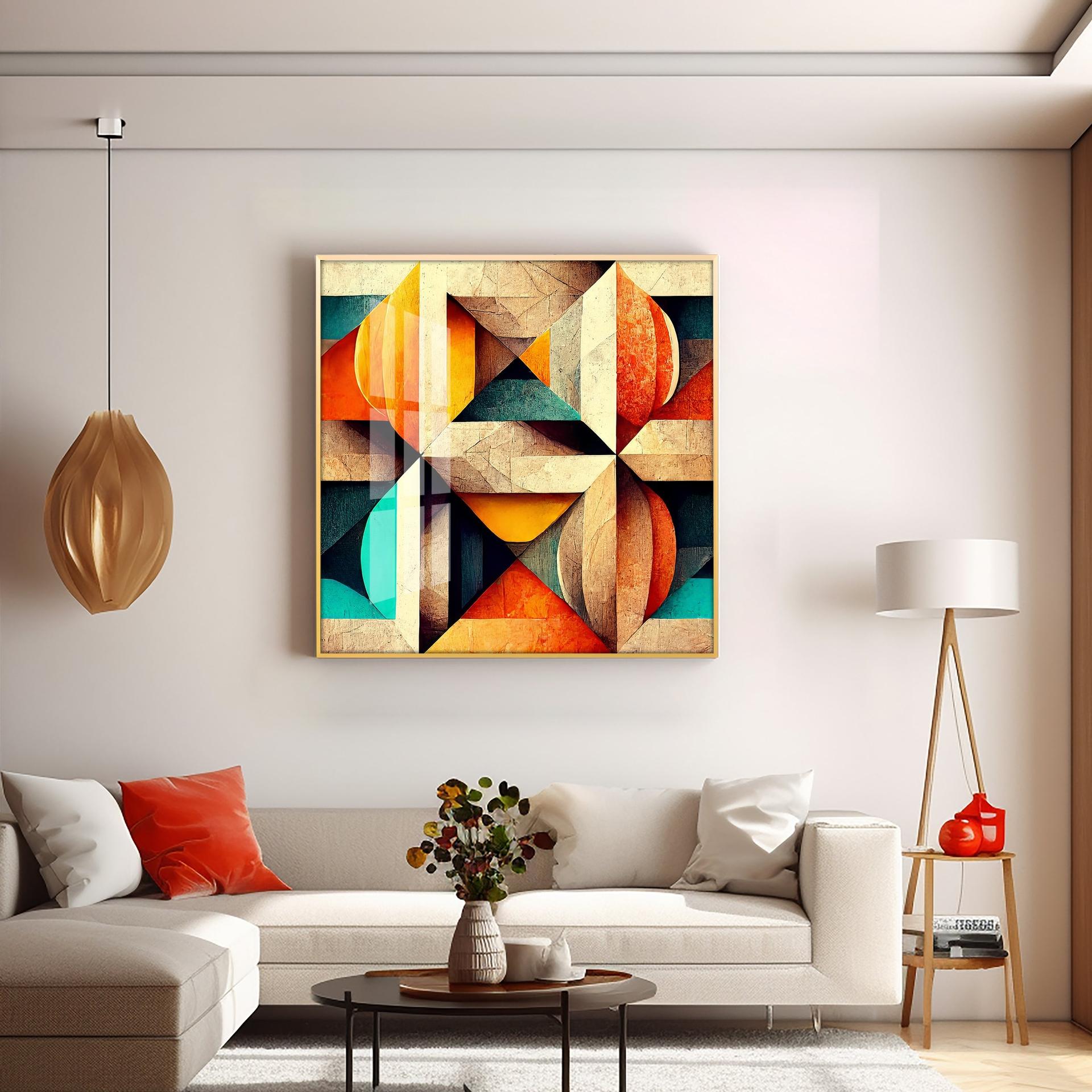 Seamless Pattern Shapes Premium Acrylic Square Wall Art - Image 6