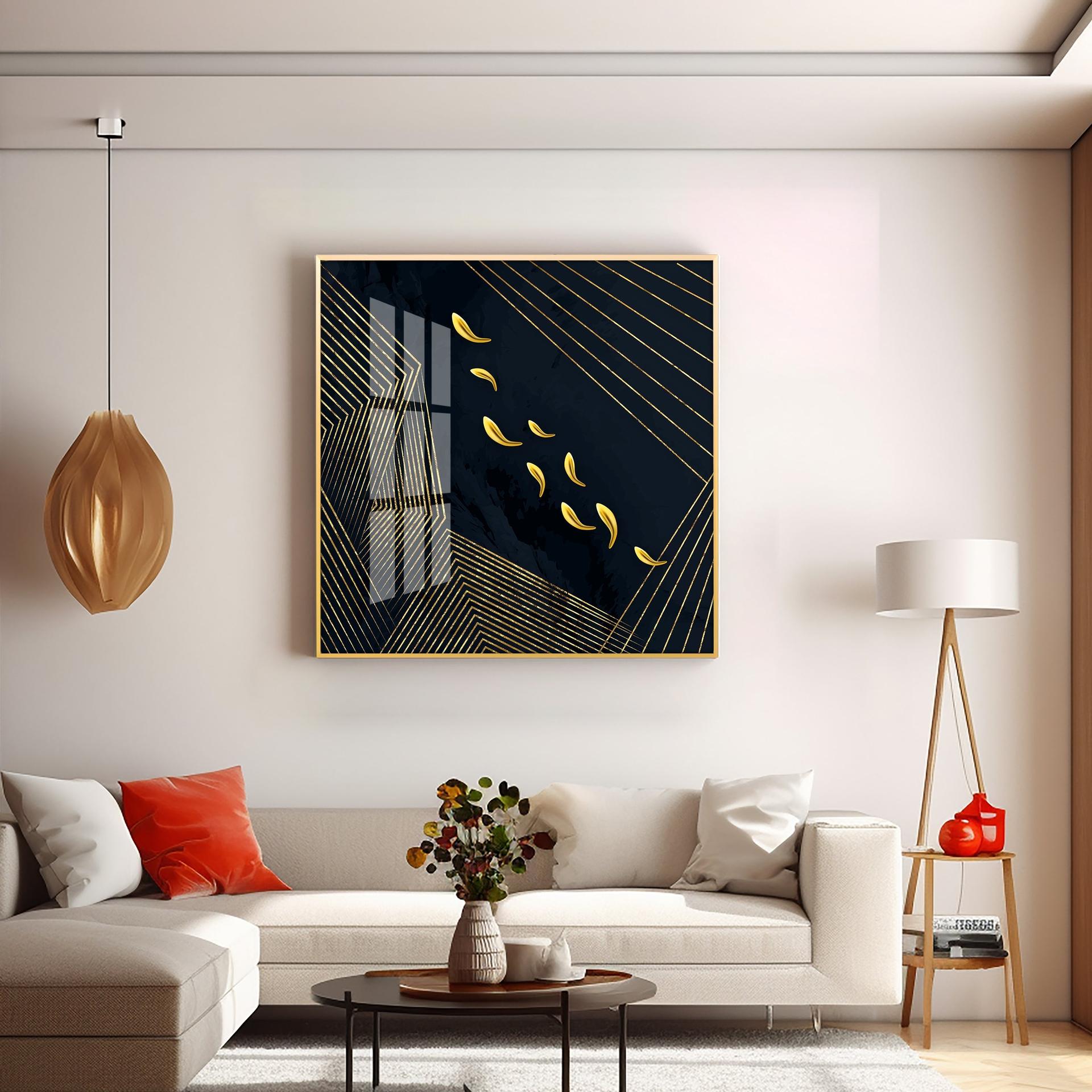 Gold Foil Goldfish Premium Acrylic Square Wall Art - Image 5