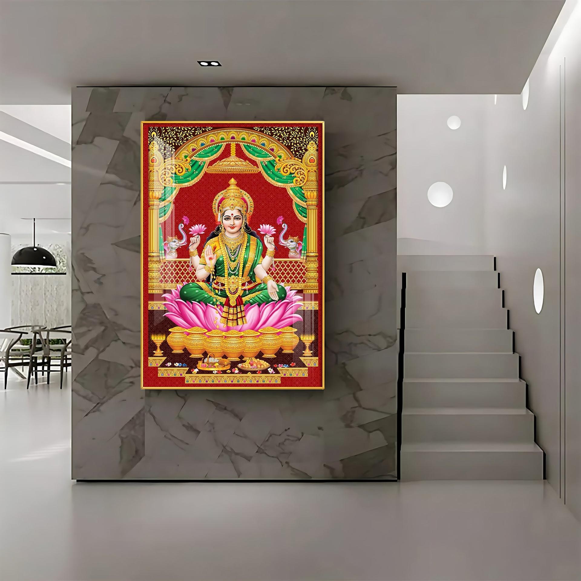 Lakshmi's Blessing Premium Acrylic Vertical Wall Art - Image 8