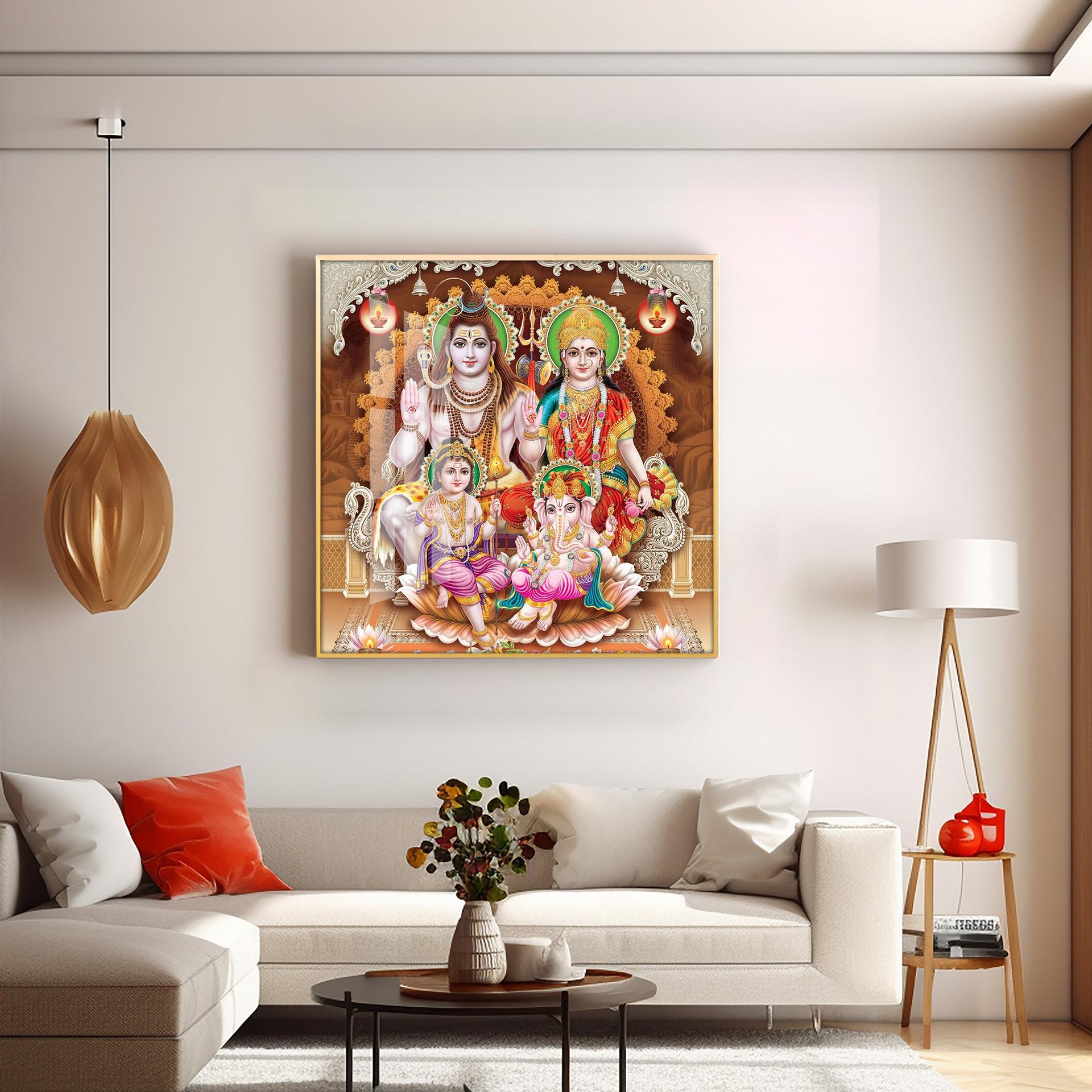 Shiv Parivar Premium Acrylic Square Wall Art - Image 3