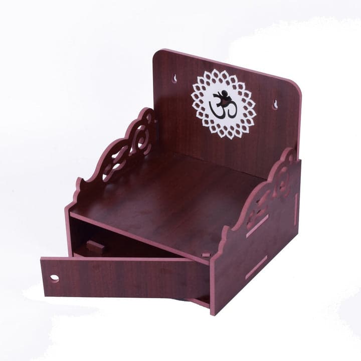 Beautiful Small Acrylic Wooden Temple For Home And Office | Wall Hanging And Table Top Home Mandir | Acraylic Om Design Temple | Decor Beautiful Wooden Temple With Acrylic Om Design - Image 29