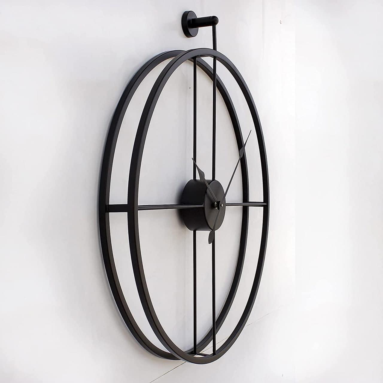 Double Ring Metal Wall Clock - Image 3