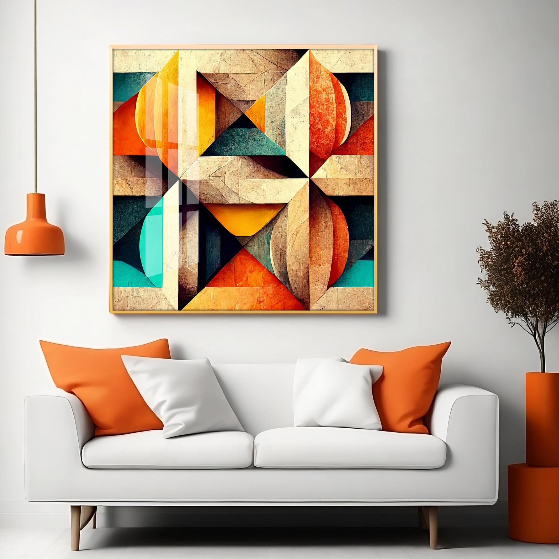 Seamless Pattern Shapes Premium Acrylic Square Wall Art - Image 7