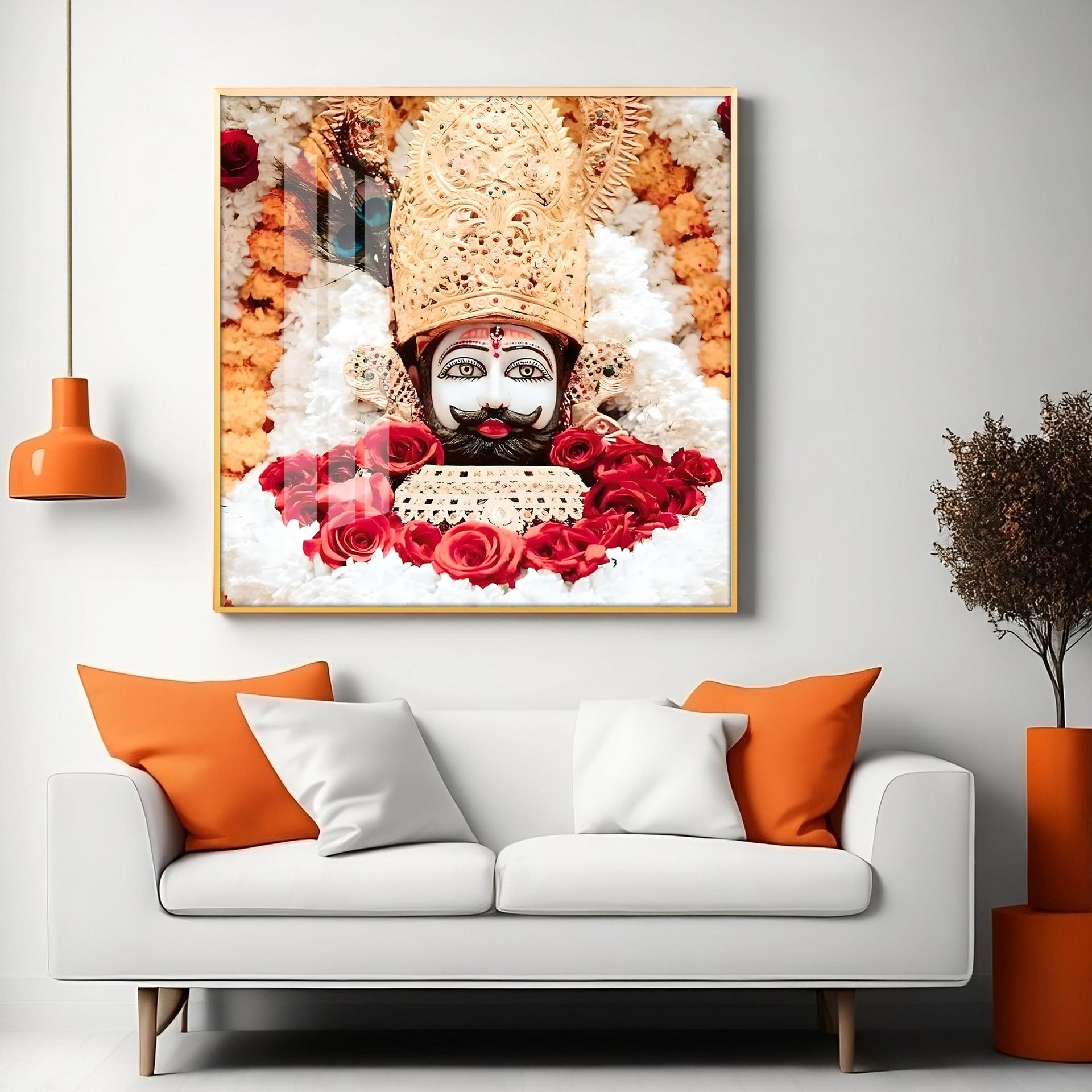Lord Khatu Shyam Premium Acrylic Square Wall Art - Image 12