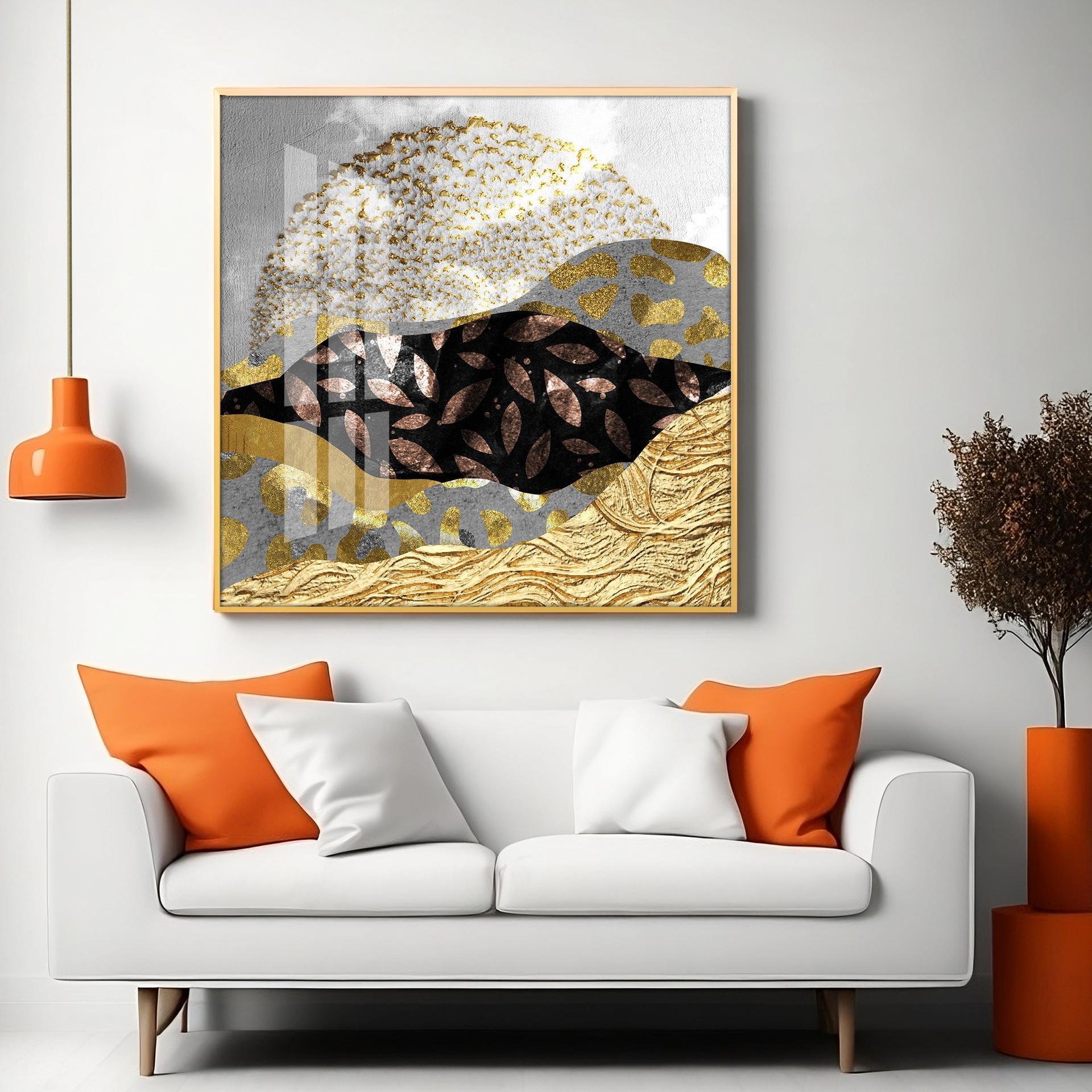 Metallic Mountains Premium Acrylic Square Wall Art - Image 5