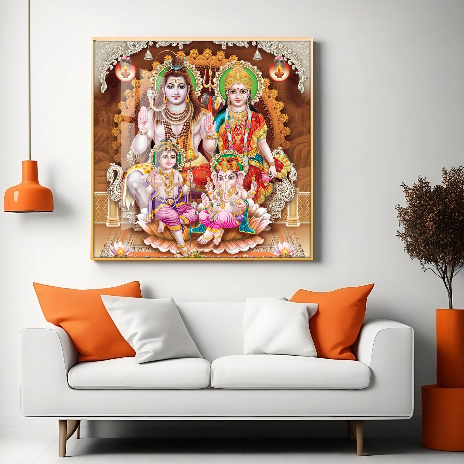 Shiv Parivar Premium Acrylic Square Wall Art - Image 4