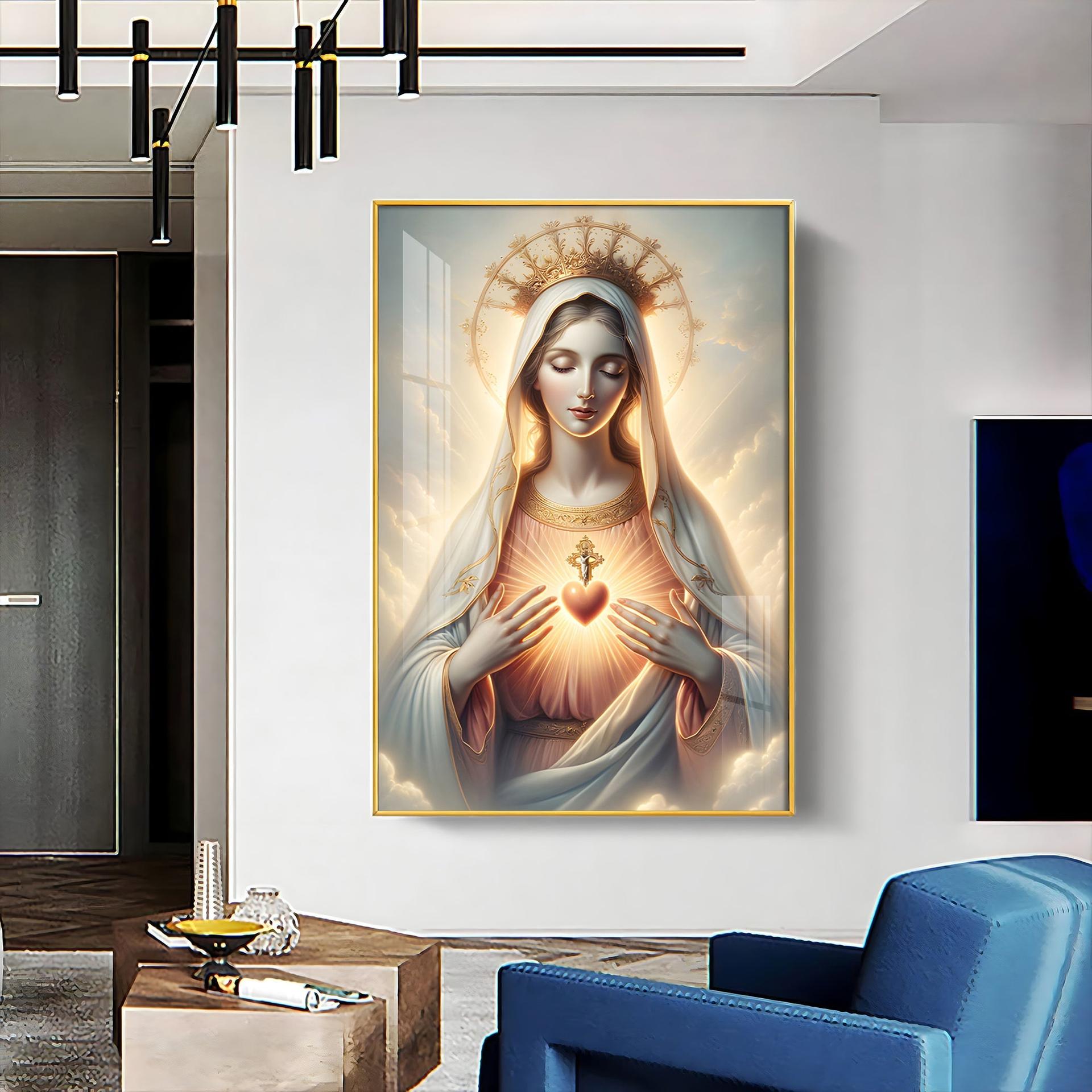 Divine Embrace Of Mary Premium Acrylic Vertical Wall Art - Image 13