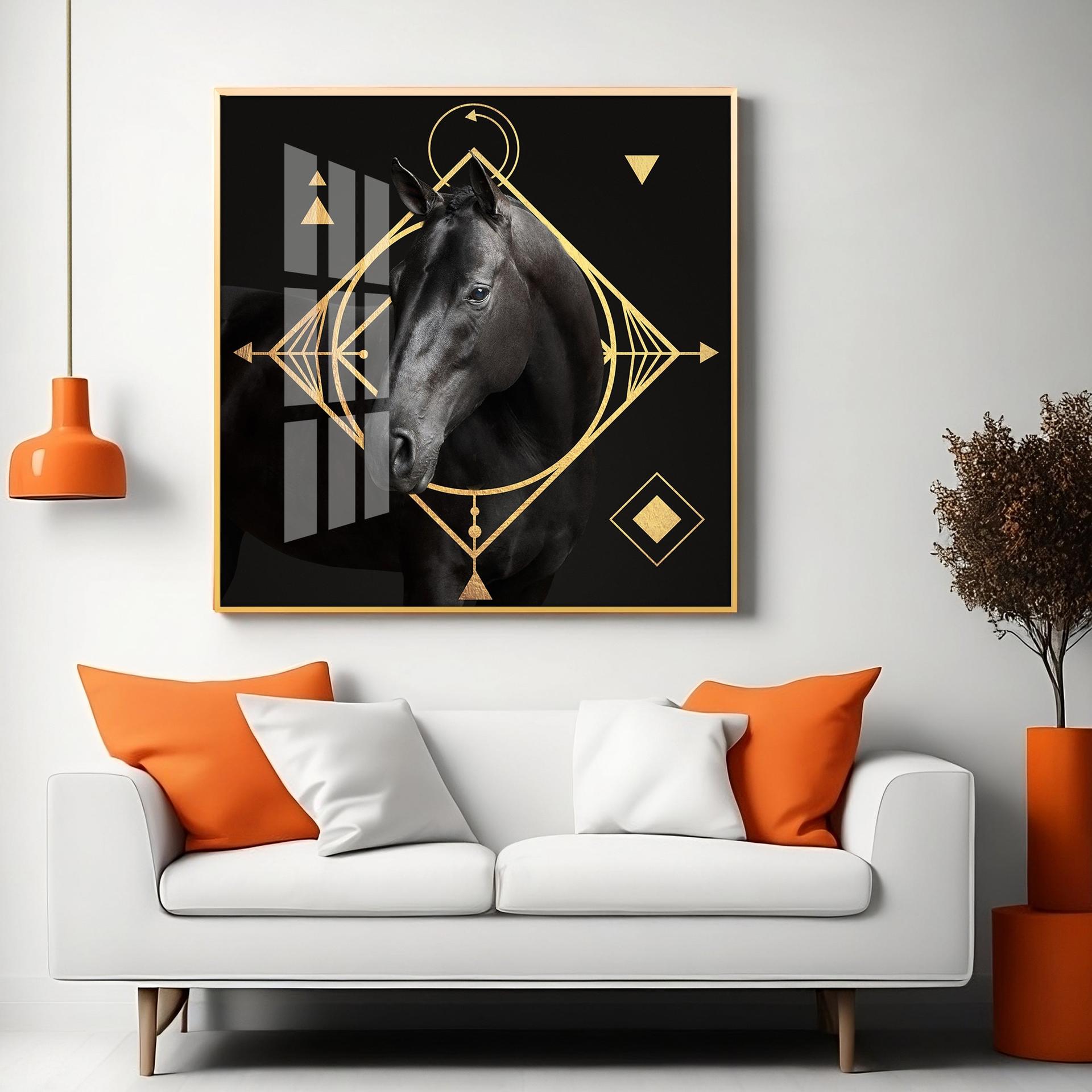 Gold Foil Horse Premium Acrylic Square Wall Art - Image 15