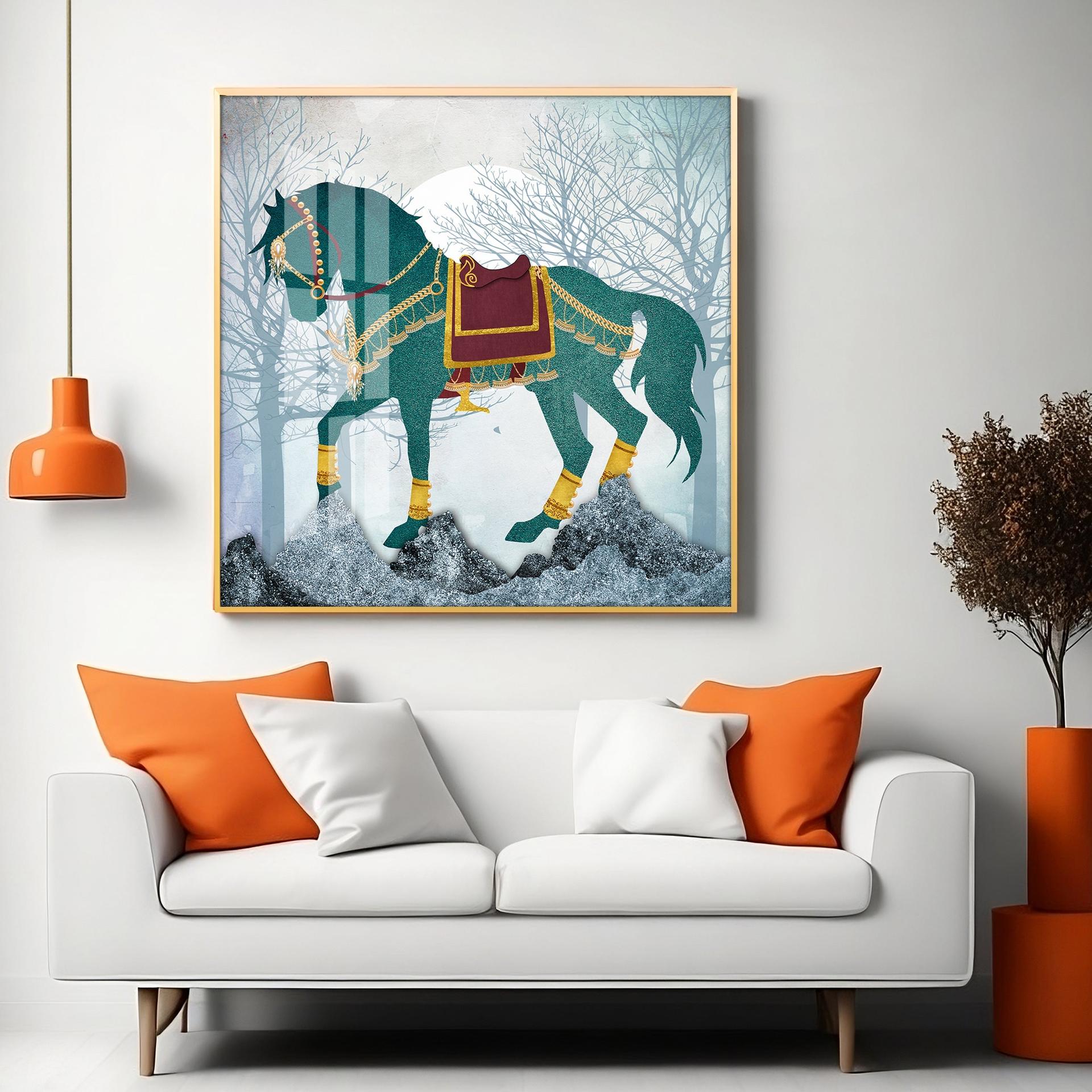 European Abstract Three-Dimensional Horse Premium Acrylic Square Wall Art - Image 17
