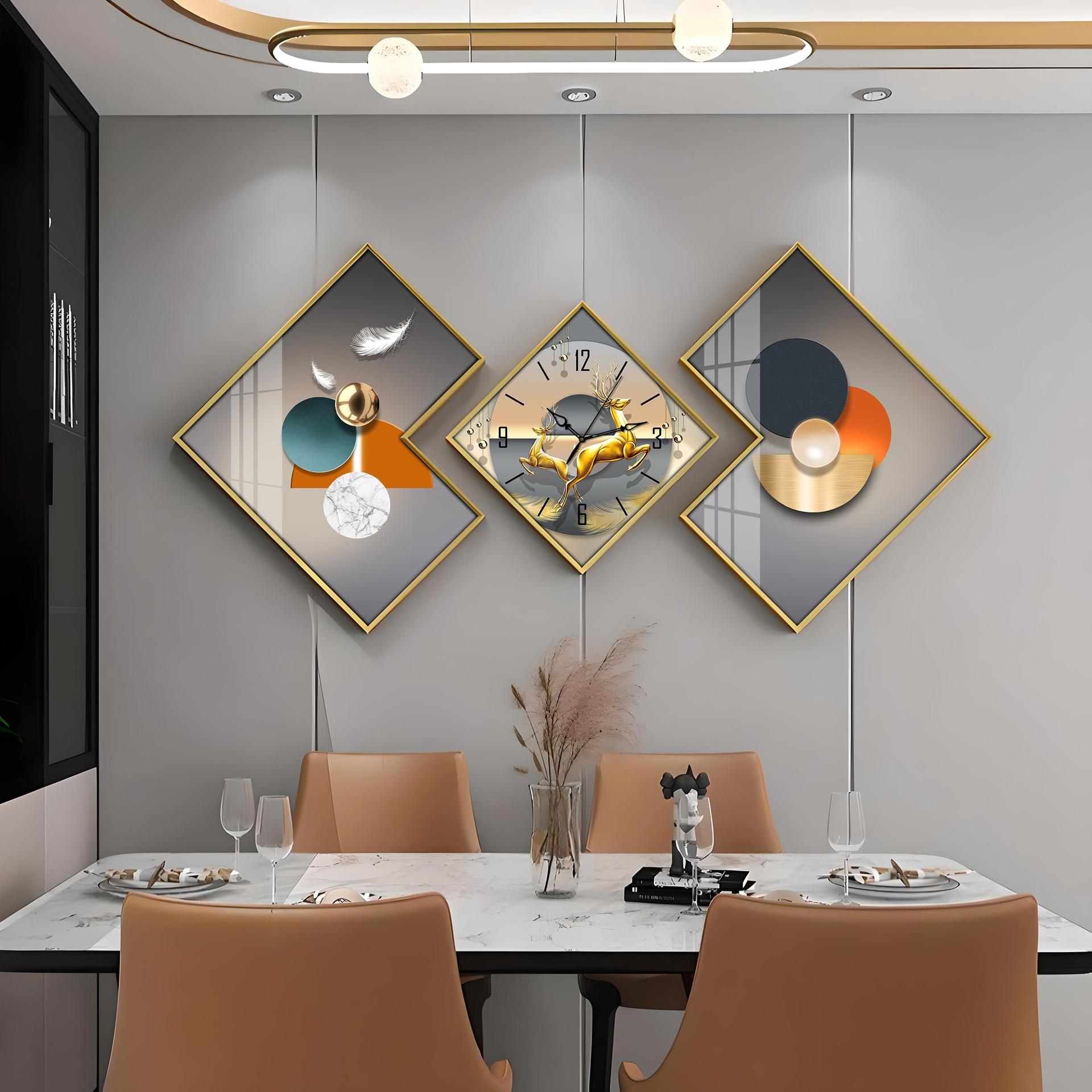 Golden Running Deer Premium Acrylic Wall Clock - Image 6