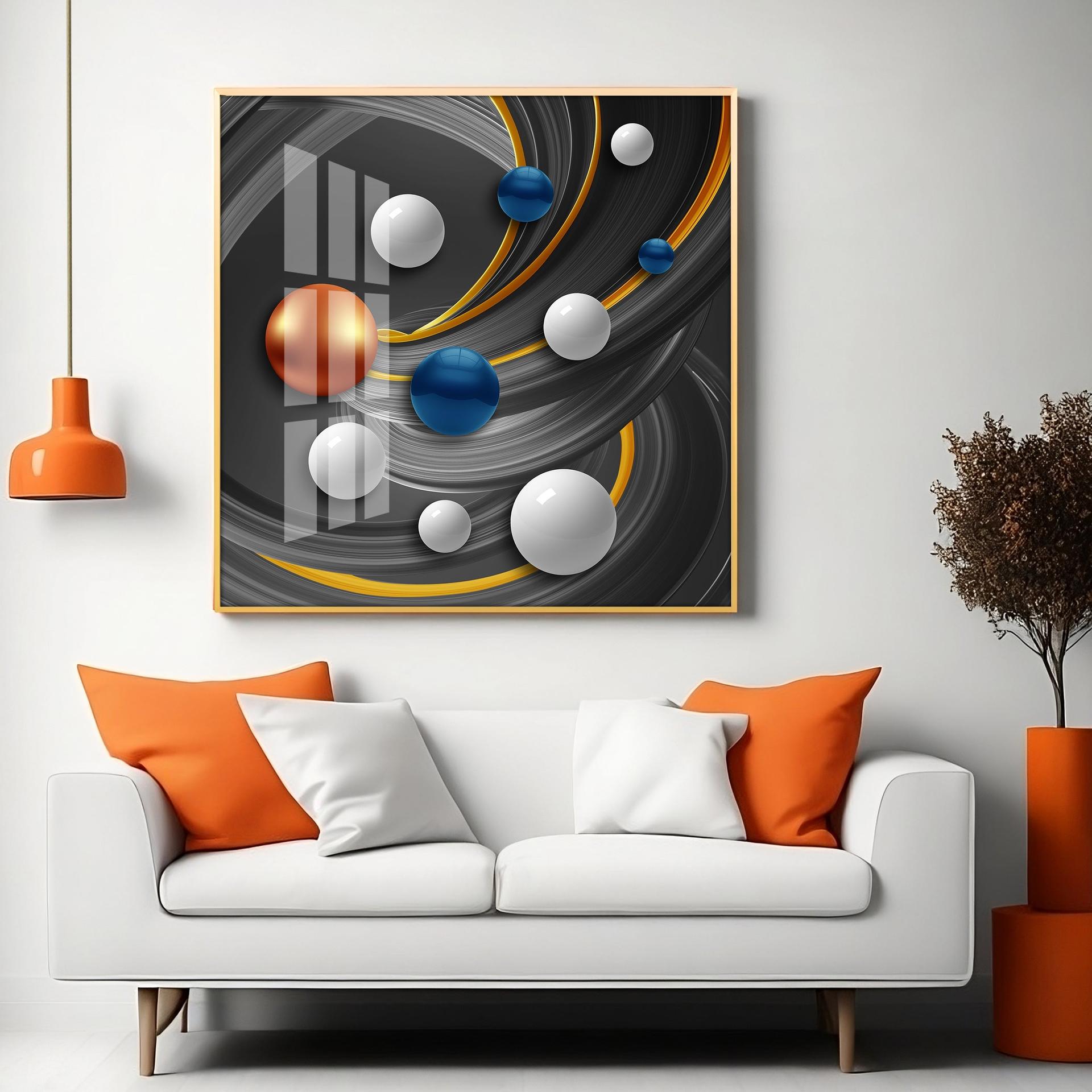 Colorful Circles Premium Acrylic Square Wall Art - Image 11