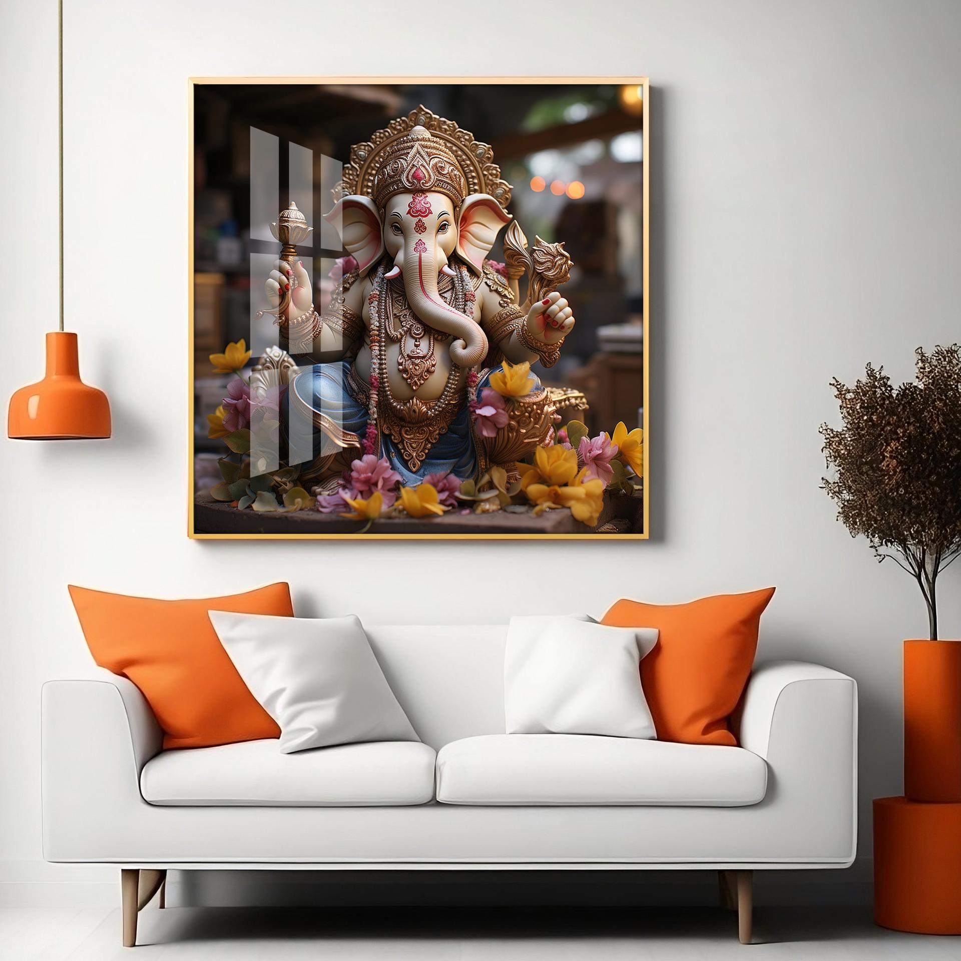 Karya Siddh Ganesh Premium Acrylic Square Wall Art - Image 5