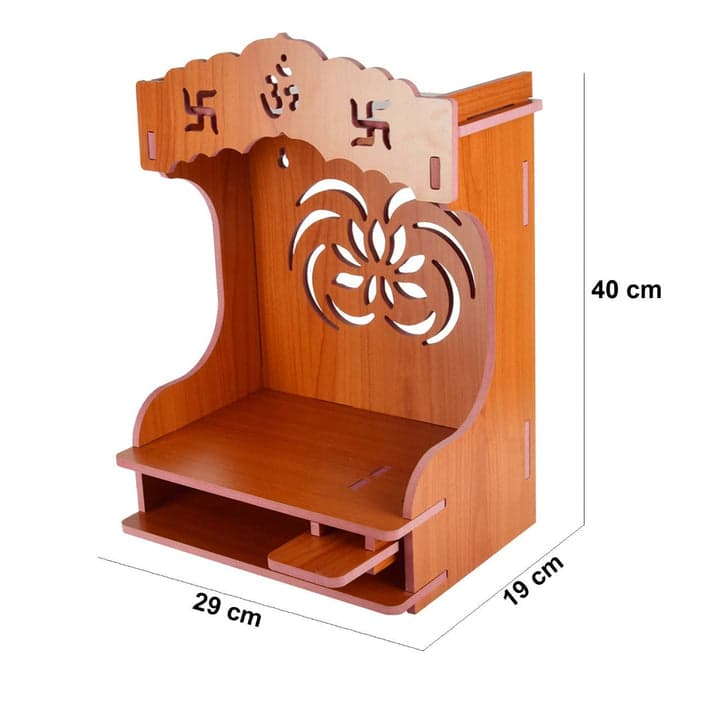 Wooden Bliss Shrine: Tranquil Spiritual Centerpiece | Temple For Home And Office | Wooden Bliss Shrine - Image 9