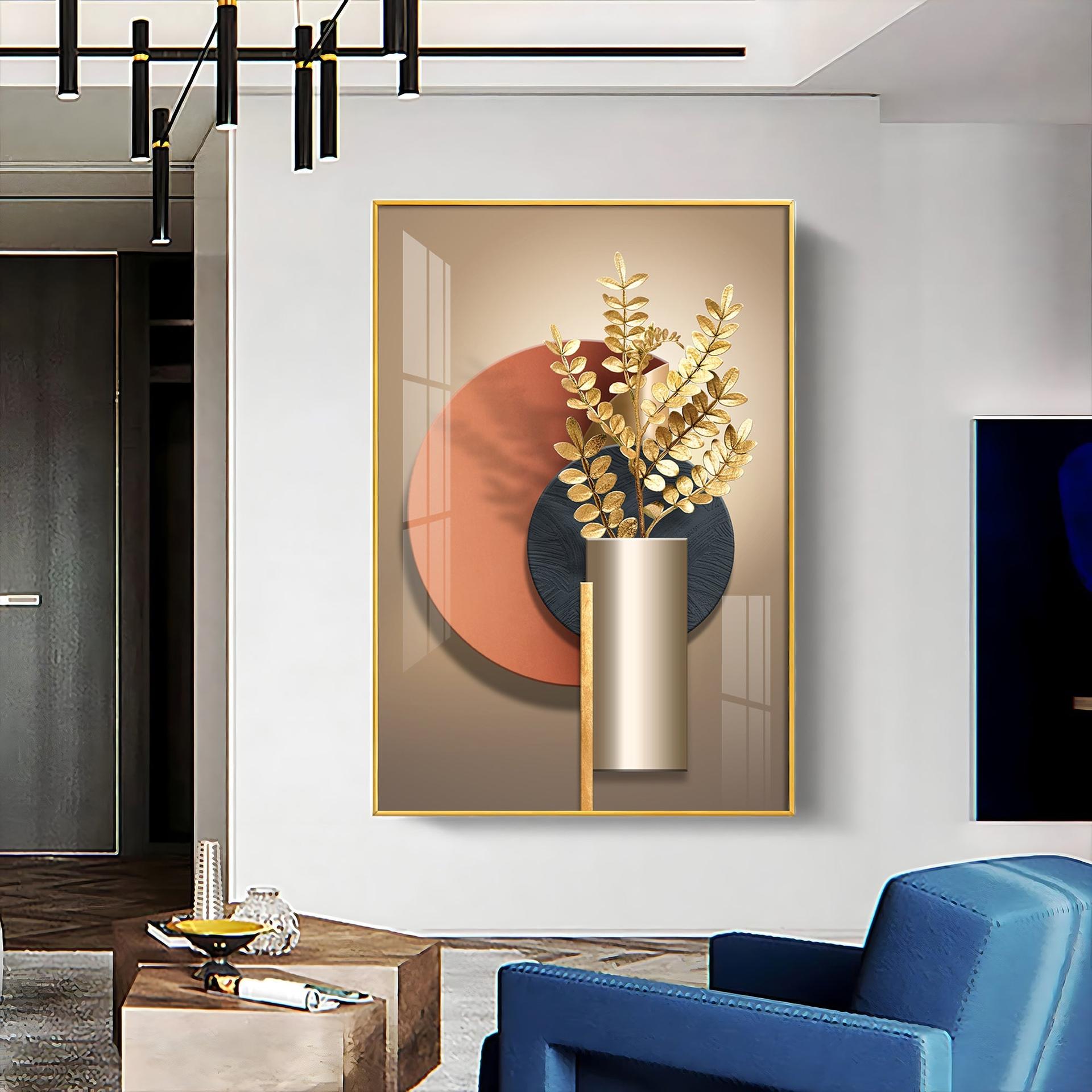 Floral Serenity Vase Luxury Crystal Vertical Wall Art - Image 6