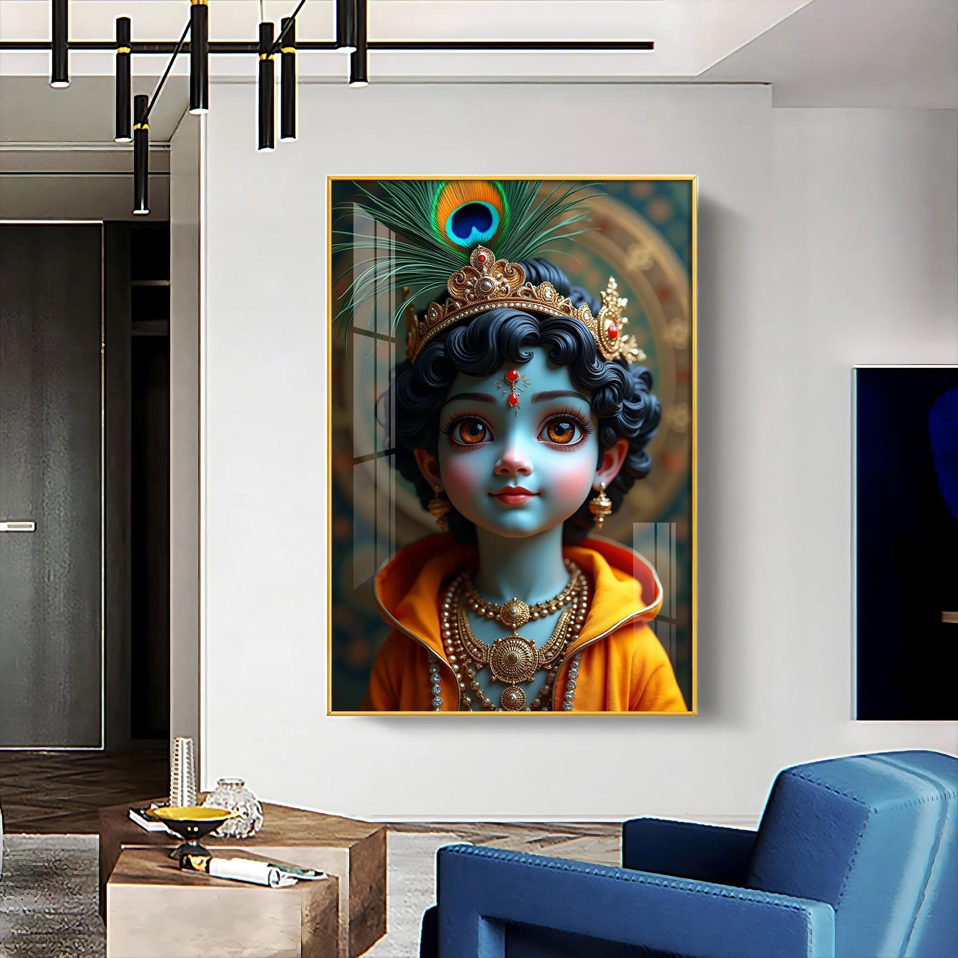 Infinite Krishna Imagery Premium Acrylic Wall Art - Image 4
