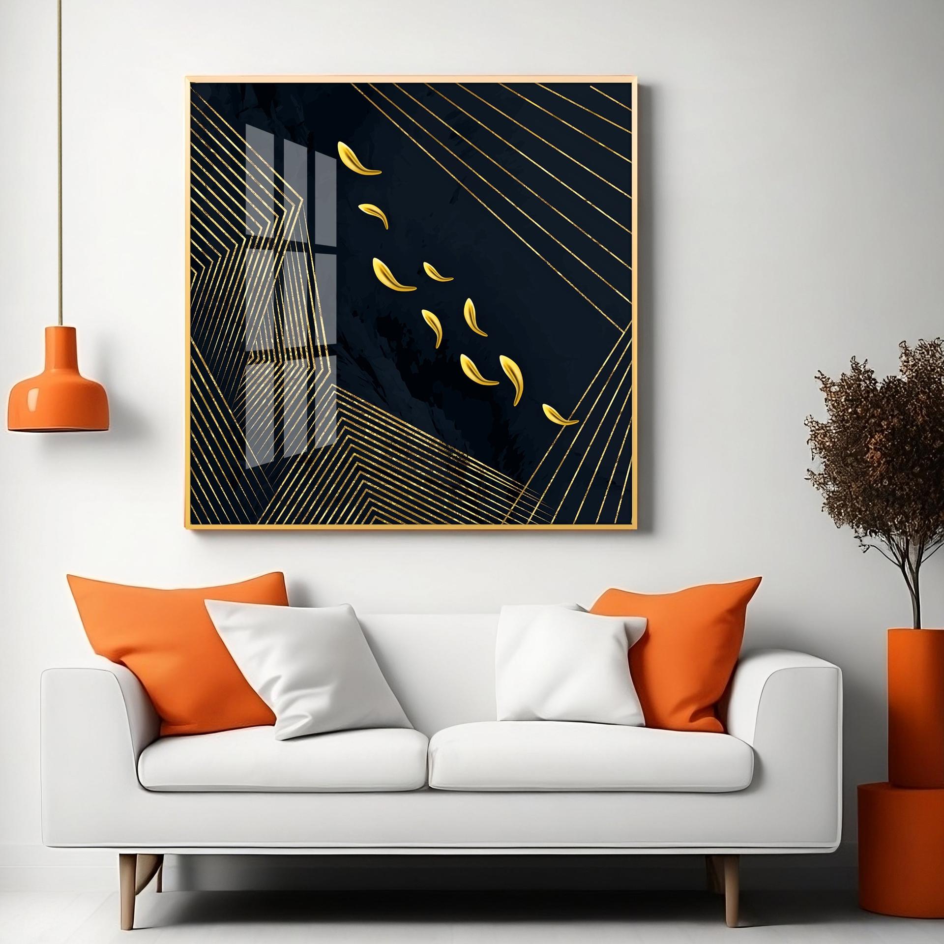 Gold Foil Goldfish Premium Acrylic Square Wall Art - Image 16