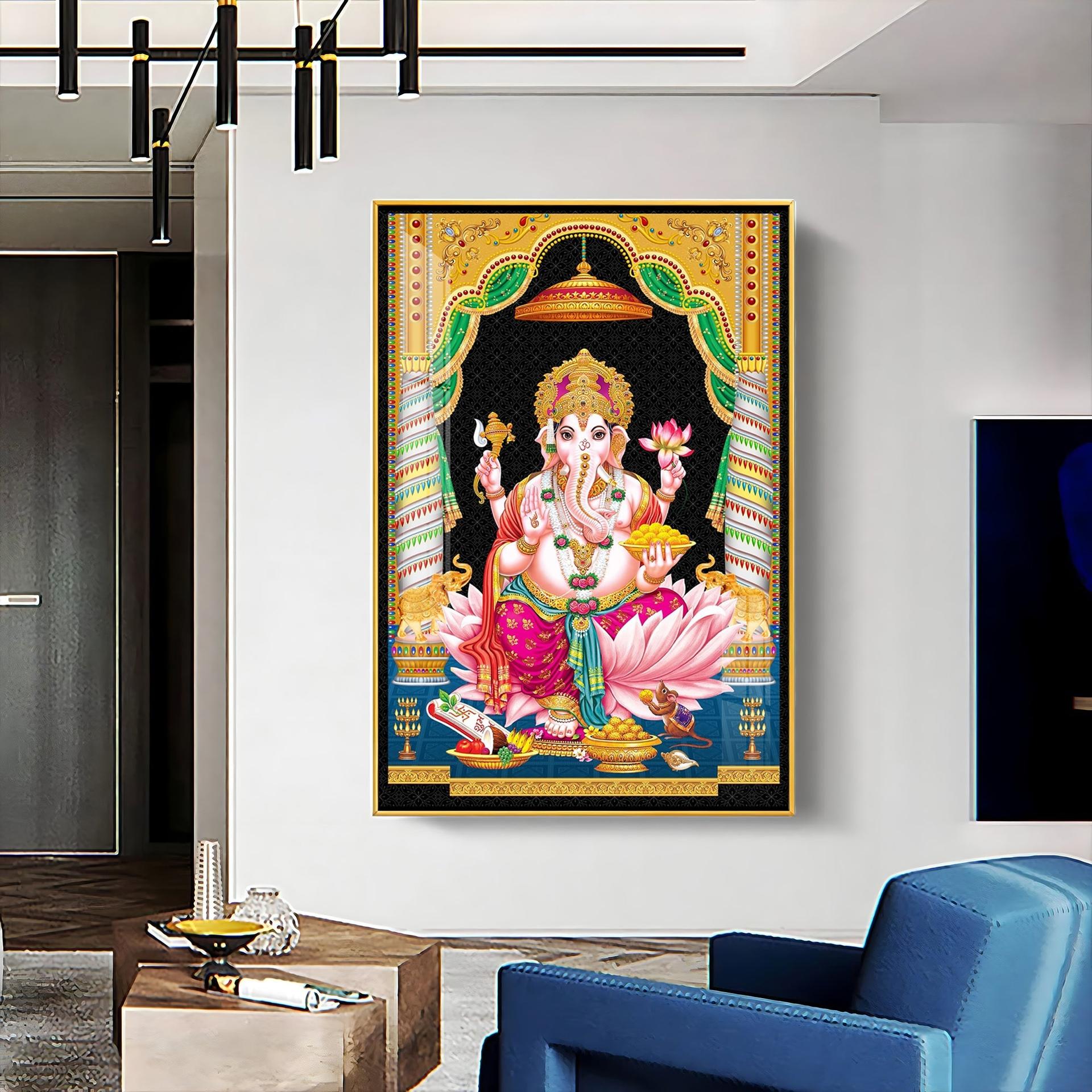 Divine Ganesh Serenity Premium Acrylic Vertical Wall Art - Image 8