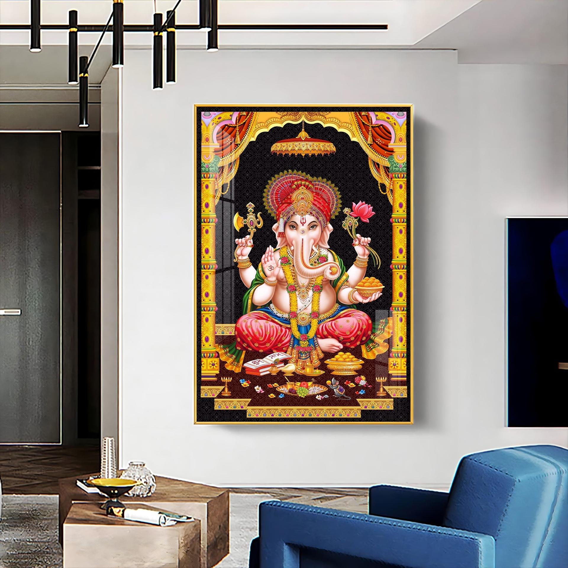 Sacred Ganesha Premium Acrylic Vertical Wall Art - Image 16