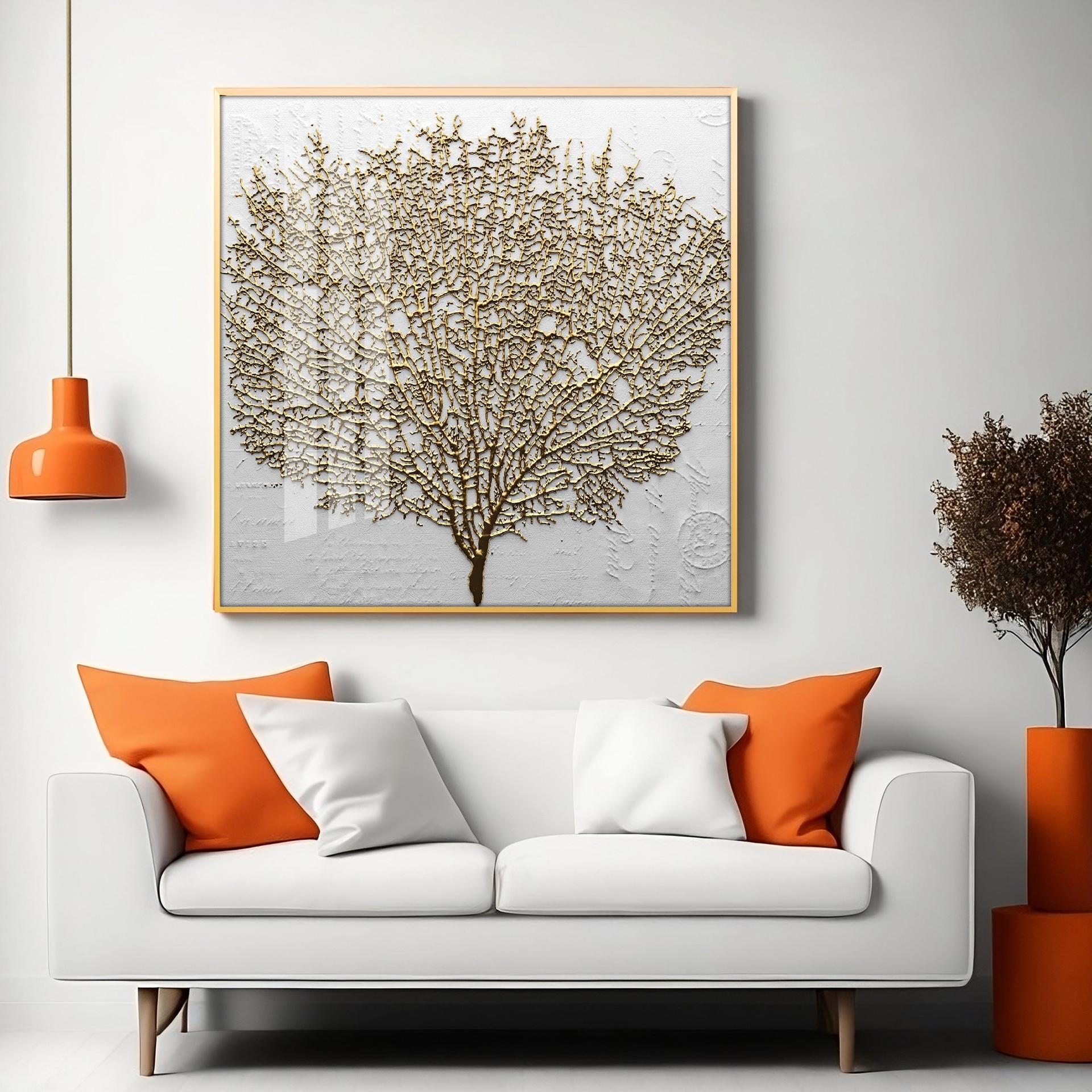 Golden Tree Premium Acrylic Square Wall Art - Image 5