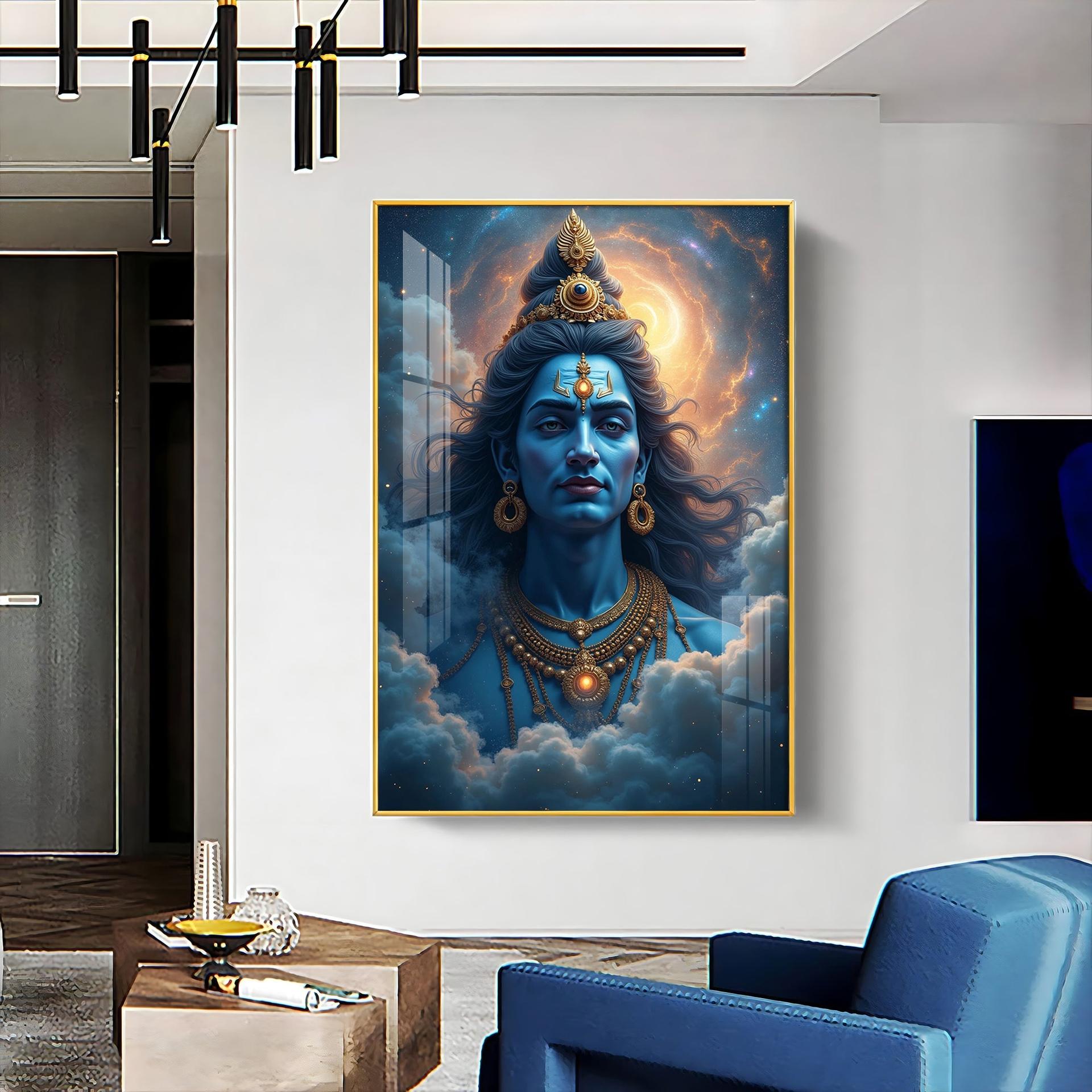 Lord Shiva Cloudscape Premium Acrylic Wall Art - Image 5