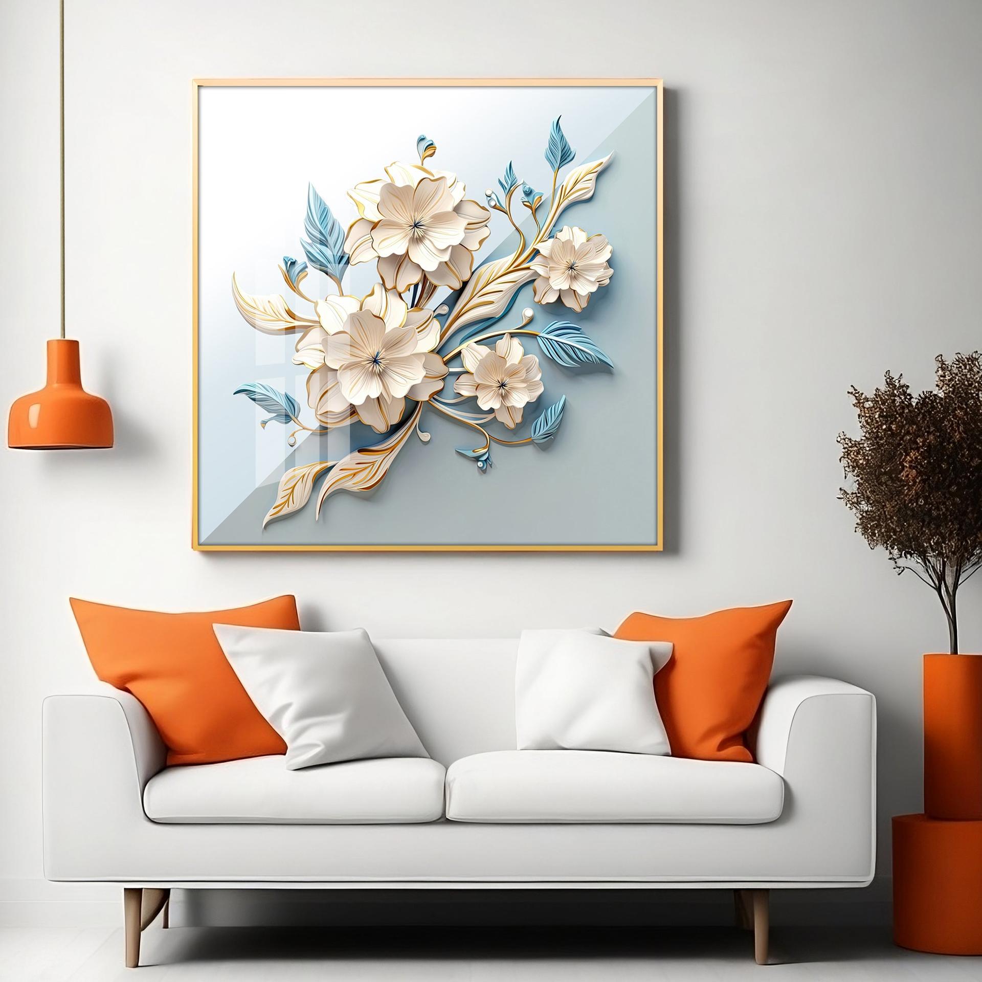 Floral Premium Acrylic Square Wall Art - Image 7