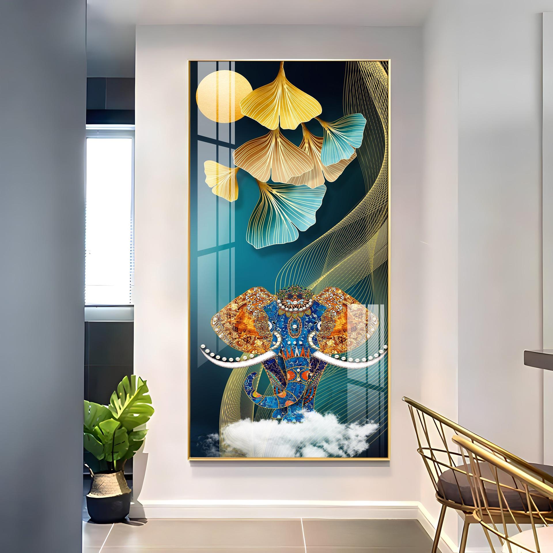 Jeweled Elephant Premium Acrylic Vertical Wall Art - Image 5