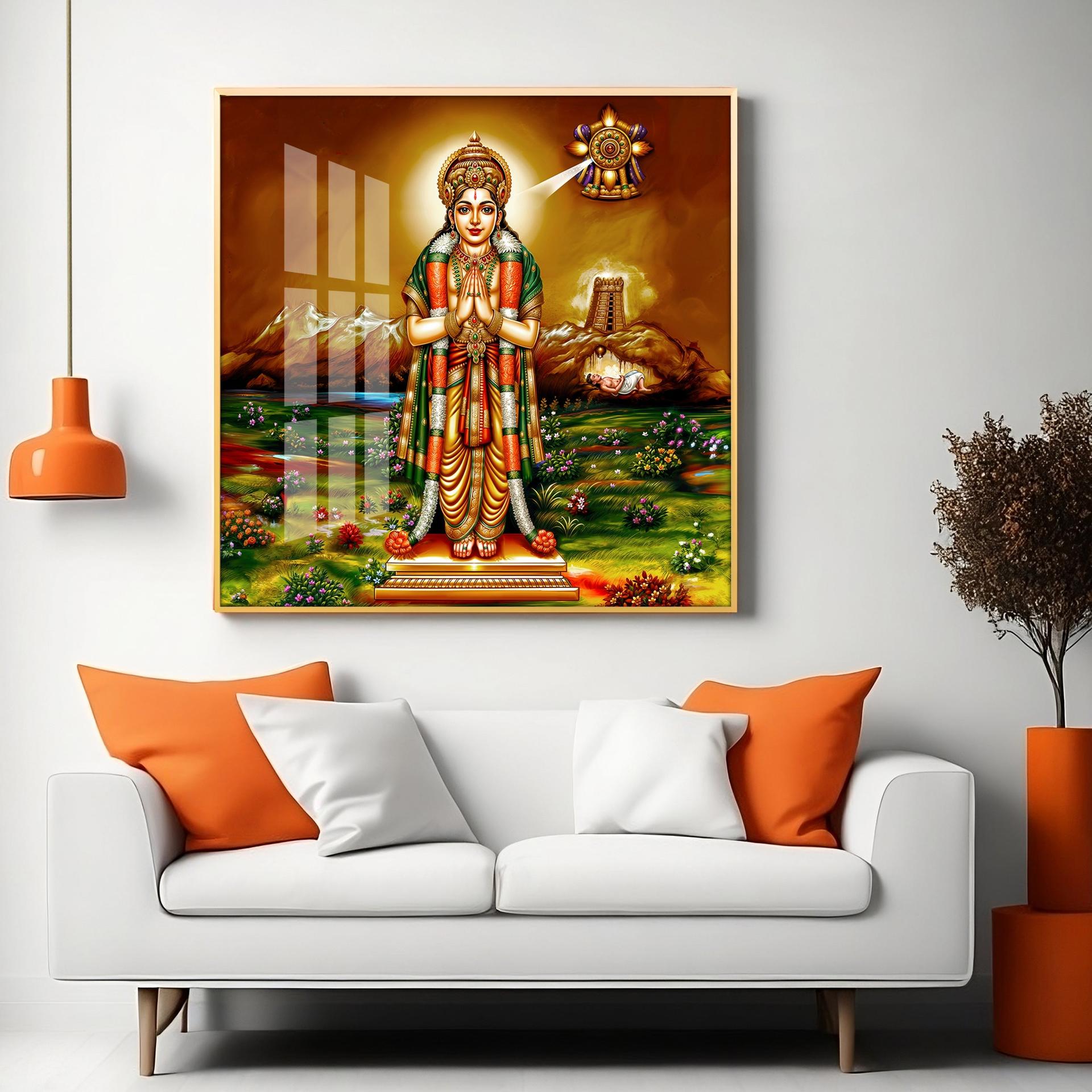 Thirumalisai Alvar Premium Acrylic Square Wall Art - Image 7