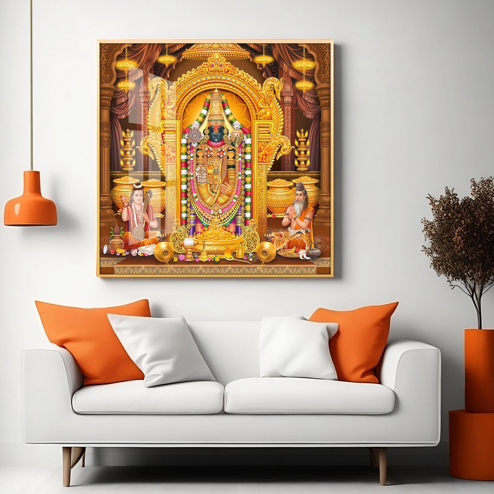 Venkateswara Maharaj Premium Acrylic Square Wall Art - Image 5