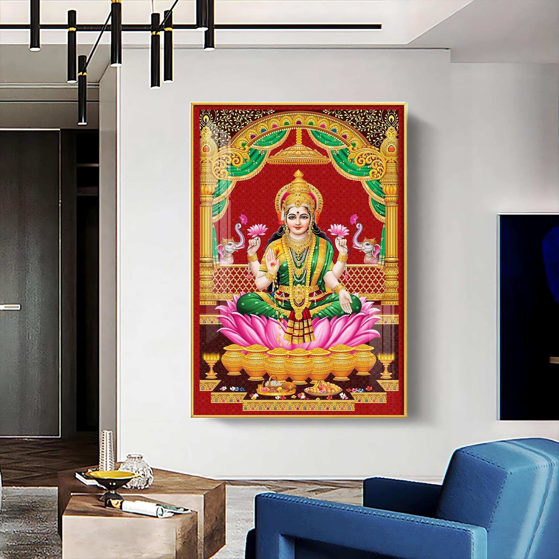 Lakshmi's Blessing Premium Acrylic Vertical Wall Art - Image 7