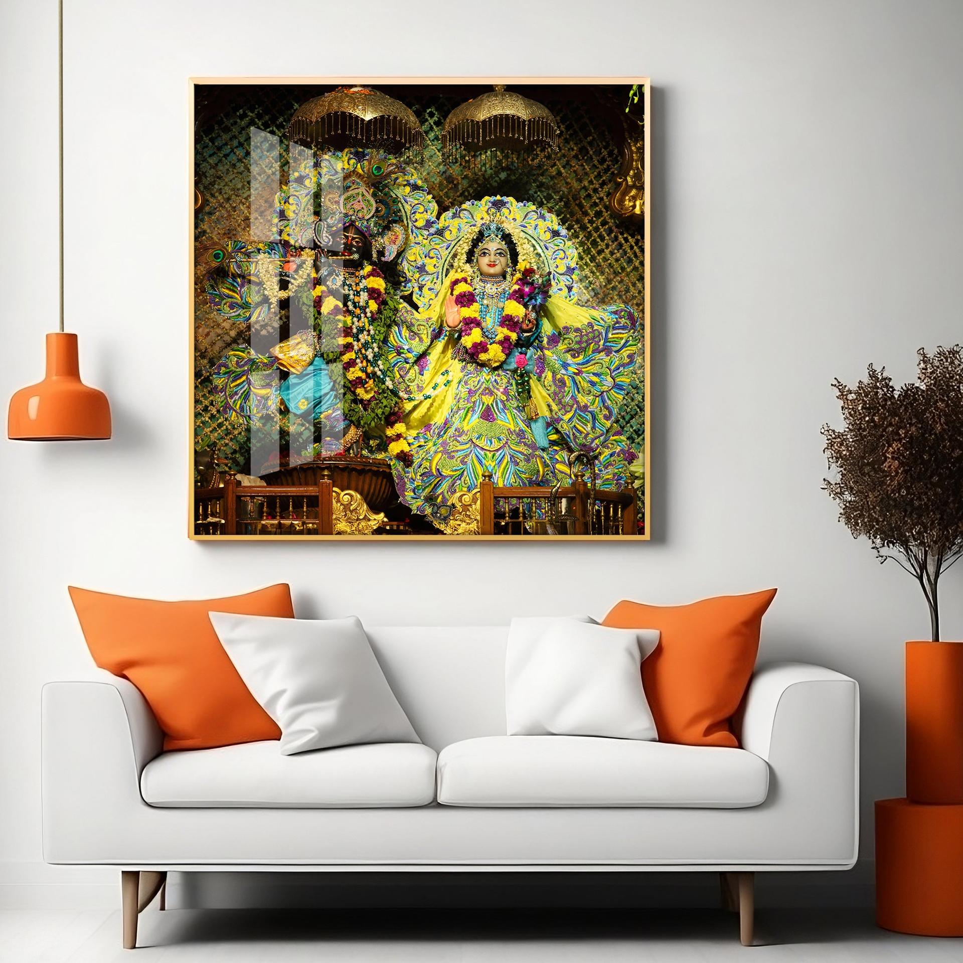 Radha Krishna Premium Acrylic Square Wall Art - Image 7