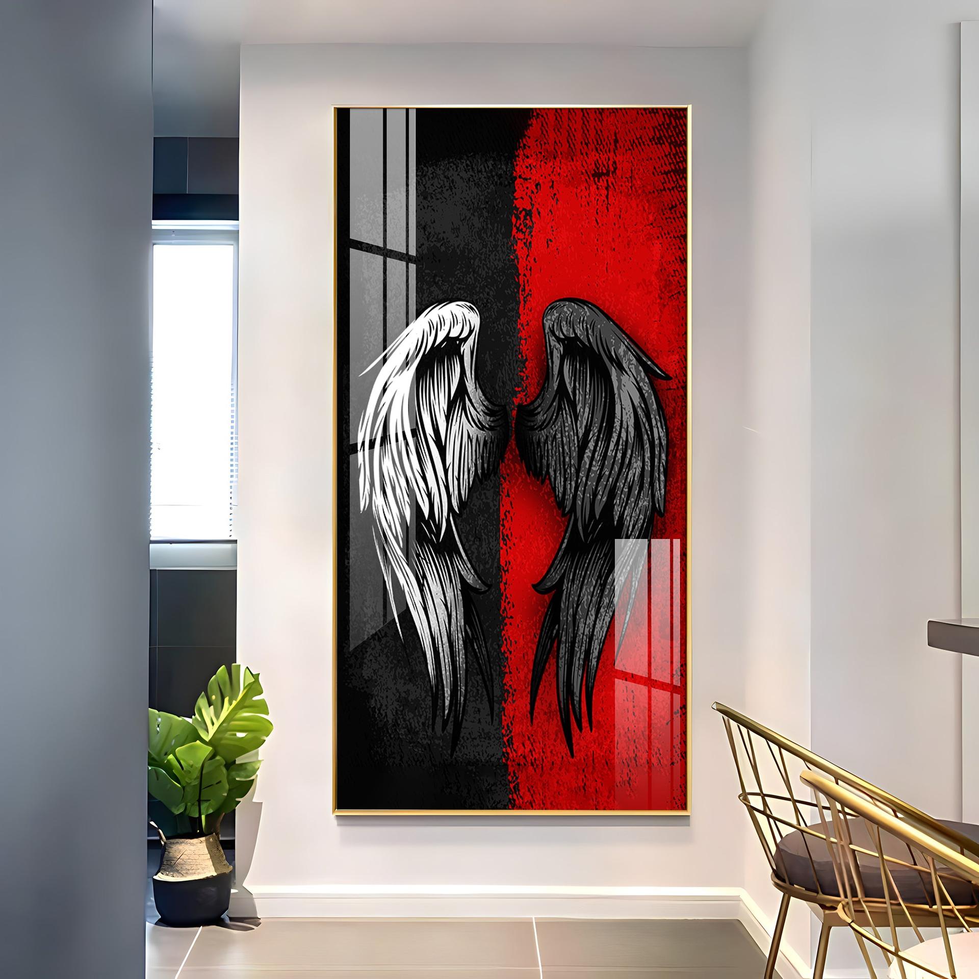 Shadowed Wings Of Passion Premium Acrylic Vertical Wall Art - Image 13